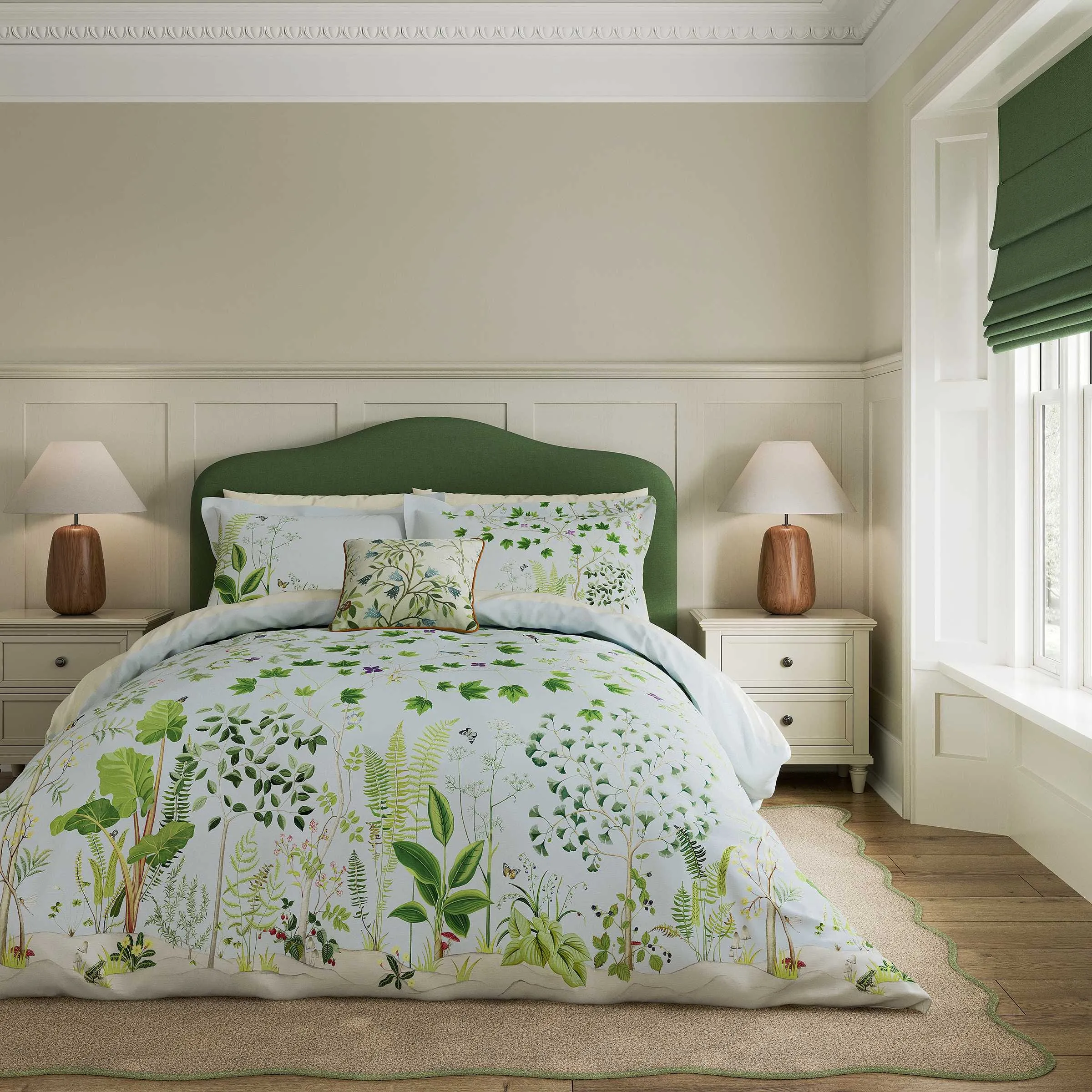 Double Duvet Cover Set - Blue, Cotton Sateen