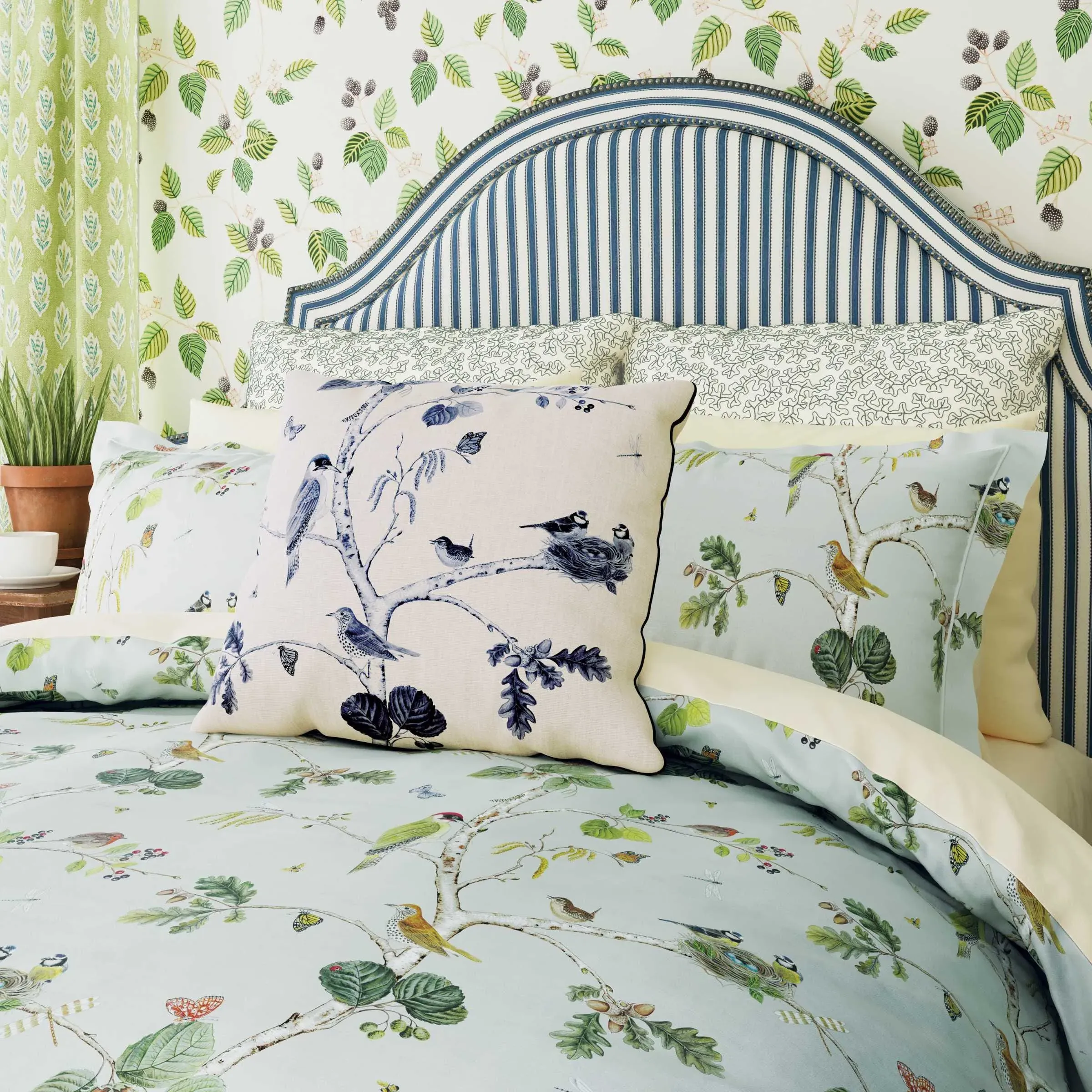 Double Duvet Cover Set - Blue Grey, Cotton