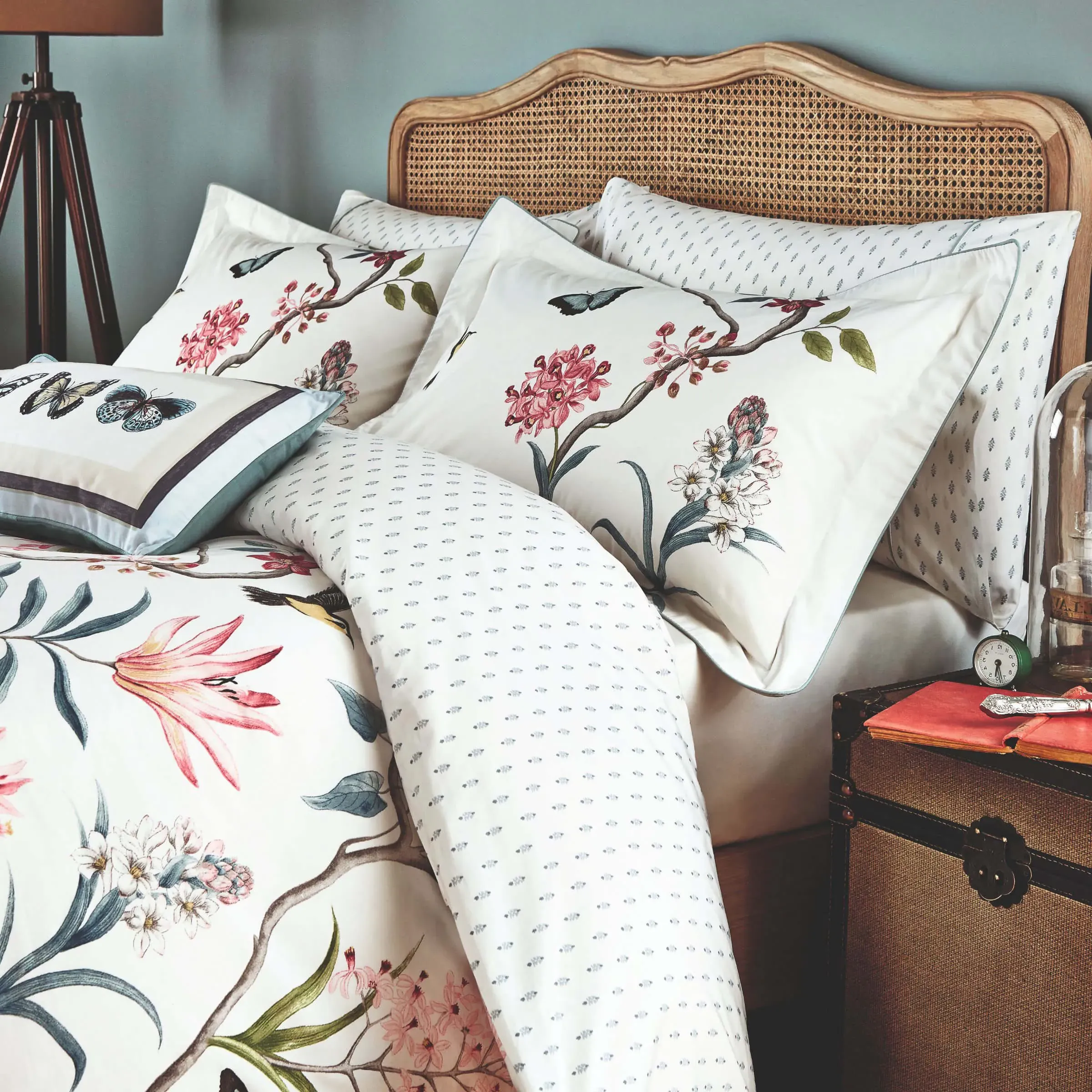 Double Duvet Cover Set - Duck Egg, Cotton