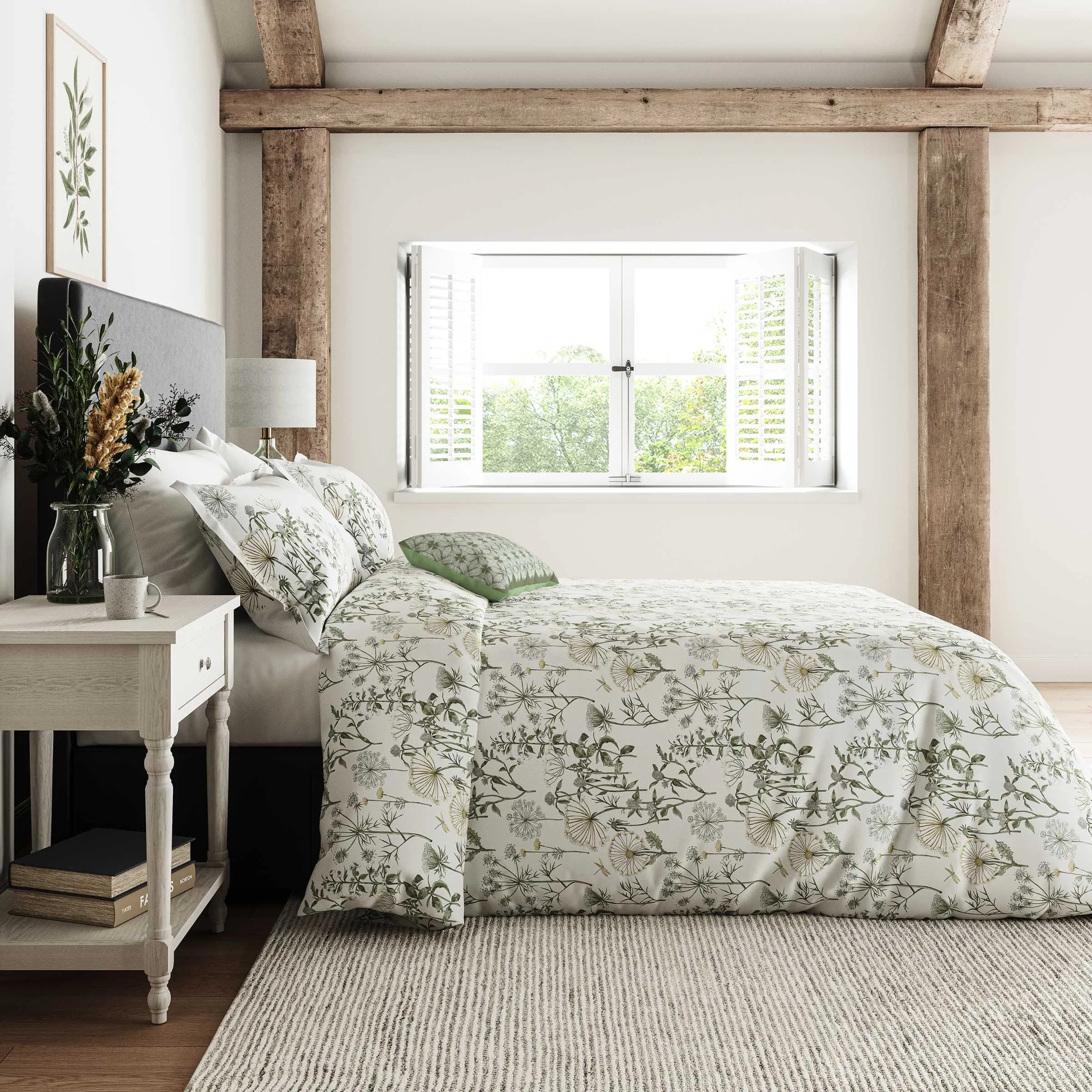 Double Duvet Cover Set - Silver, Cotton