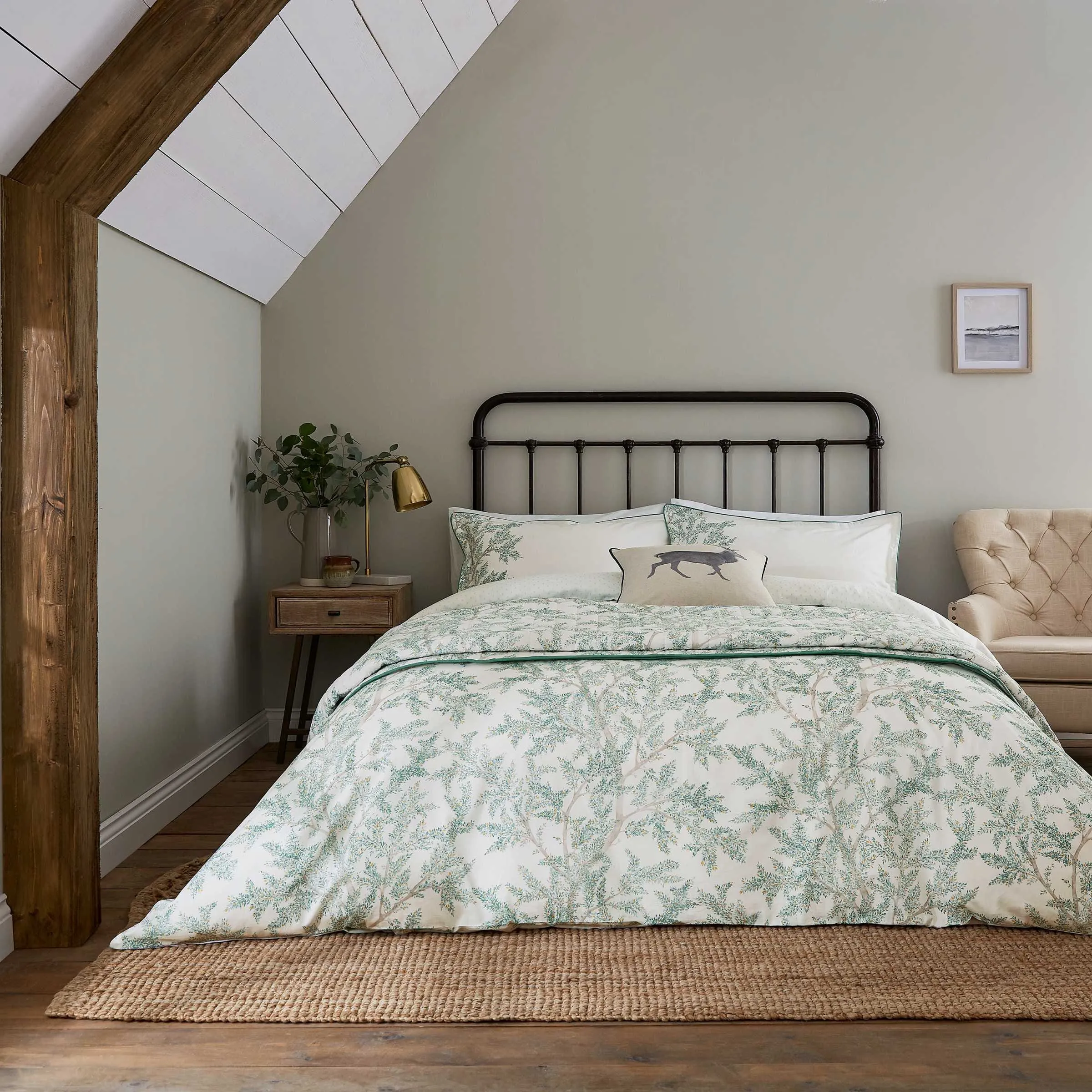 Double Duvet Cover Set with Pillowcases - Green