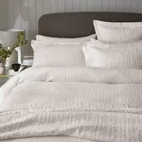 Double Duvet Cover Trellis Design - White, Cotton