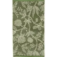 Hand Towel with Block Print - Green, Cotton