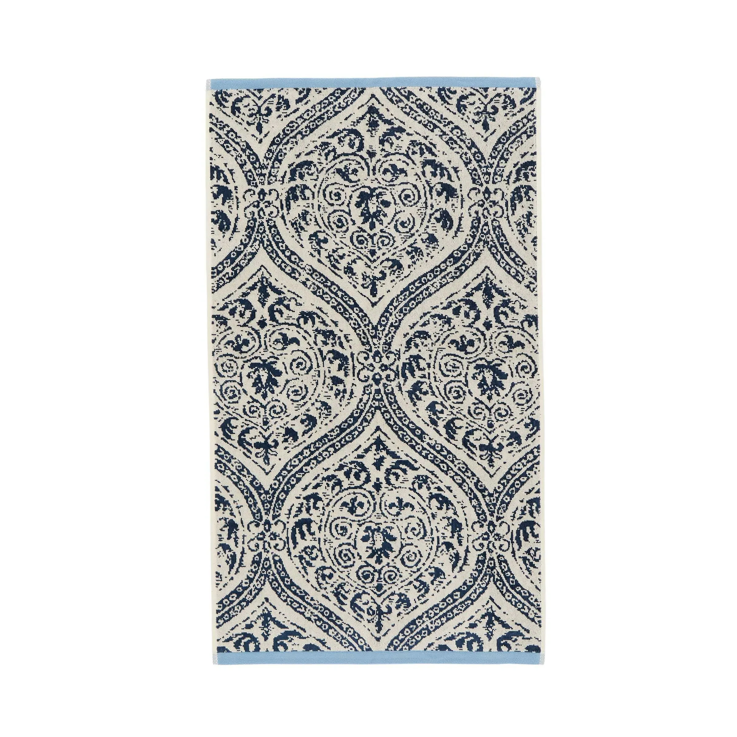 Hand Towel with Ogee Pattern - Blue, Cotton image