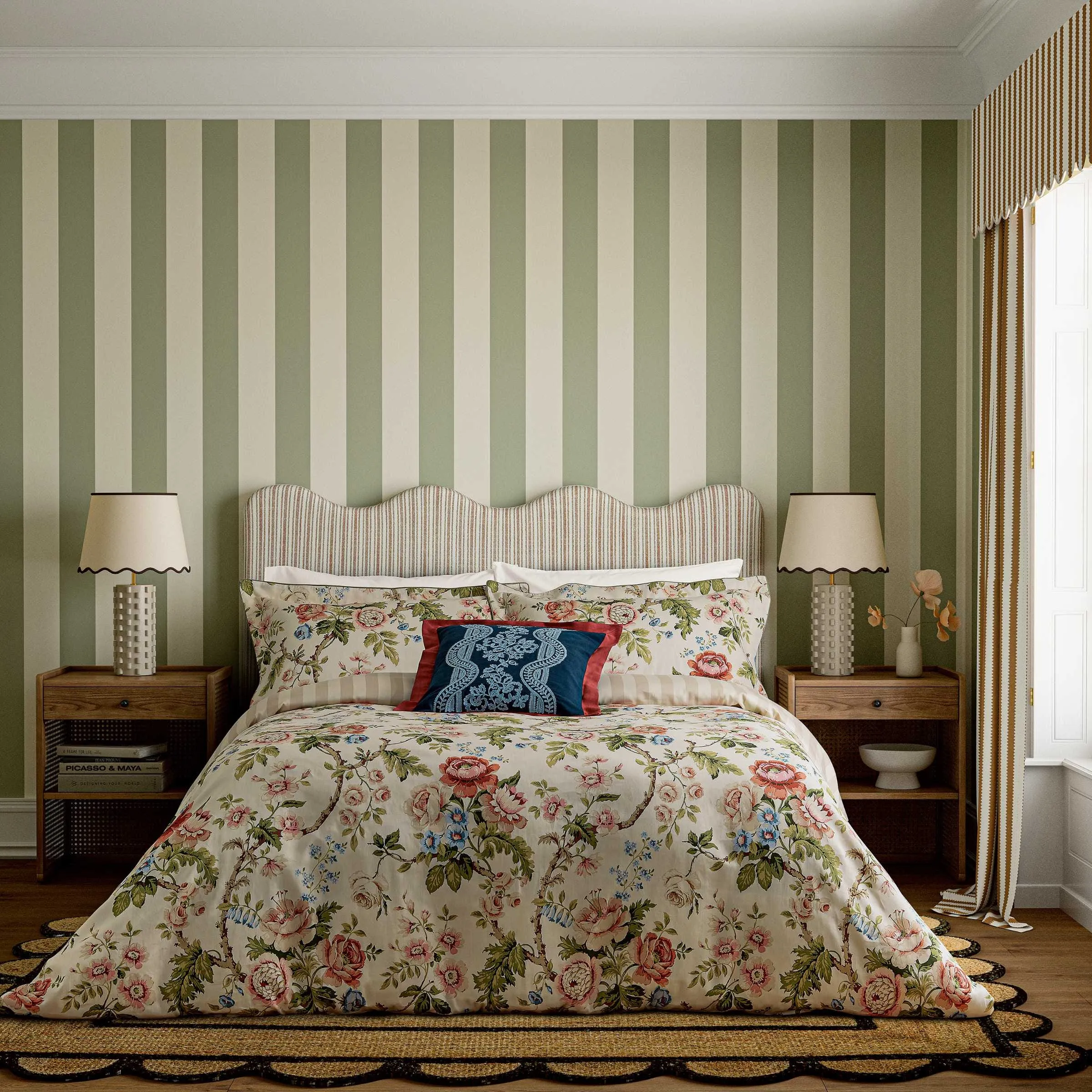 Hykenham Single Duvet Cover Set - Rose & Sage, Cotton Sateen alternate view