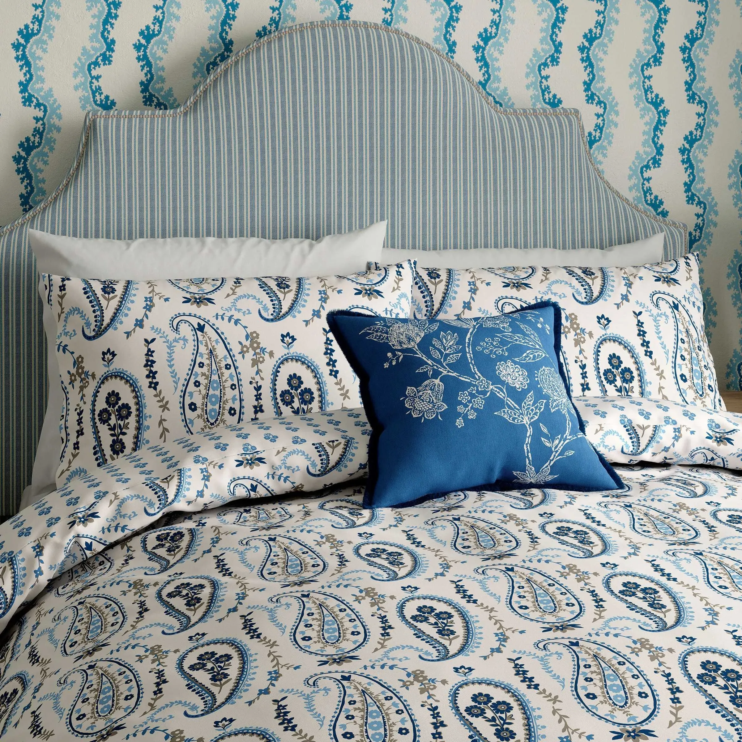 King Size Duvet Cover Set - Blue, Cotton