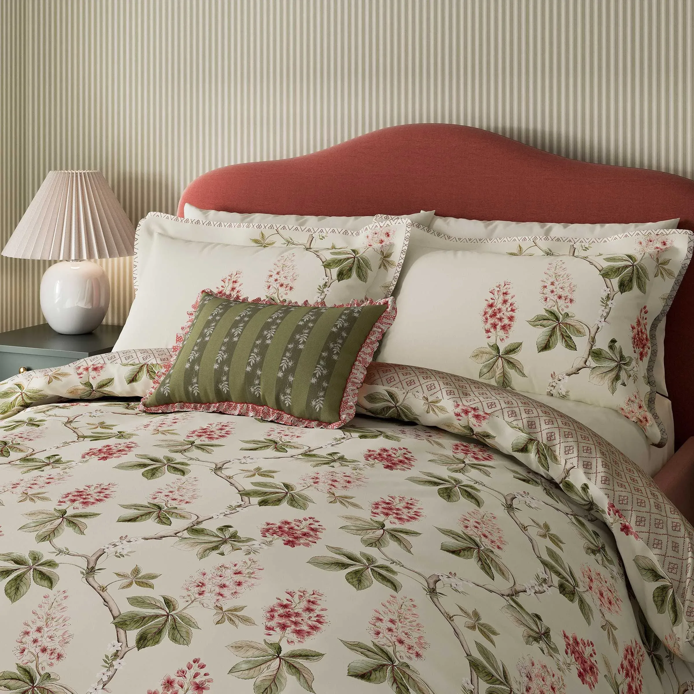 King Size Duvet Cover Set - Coral, Cotton