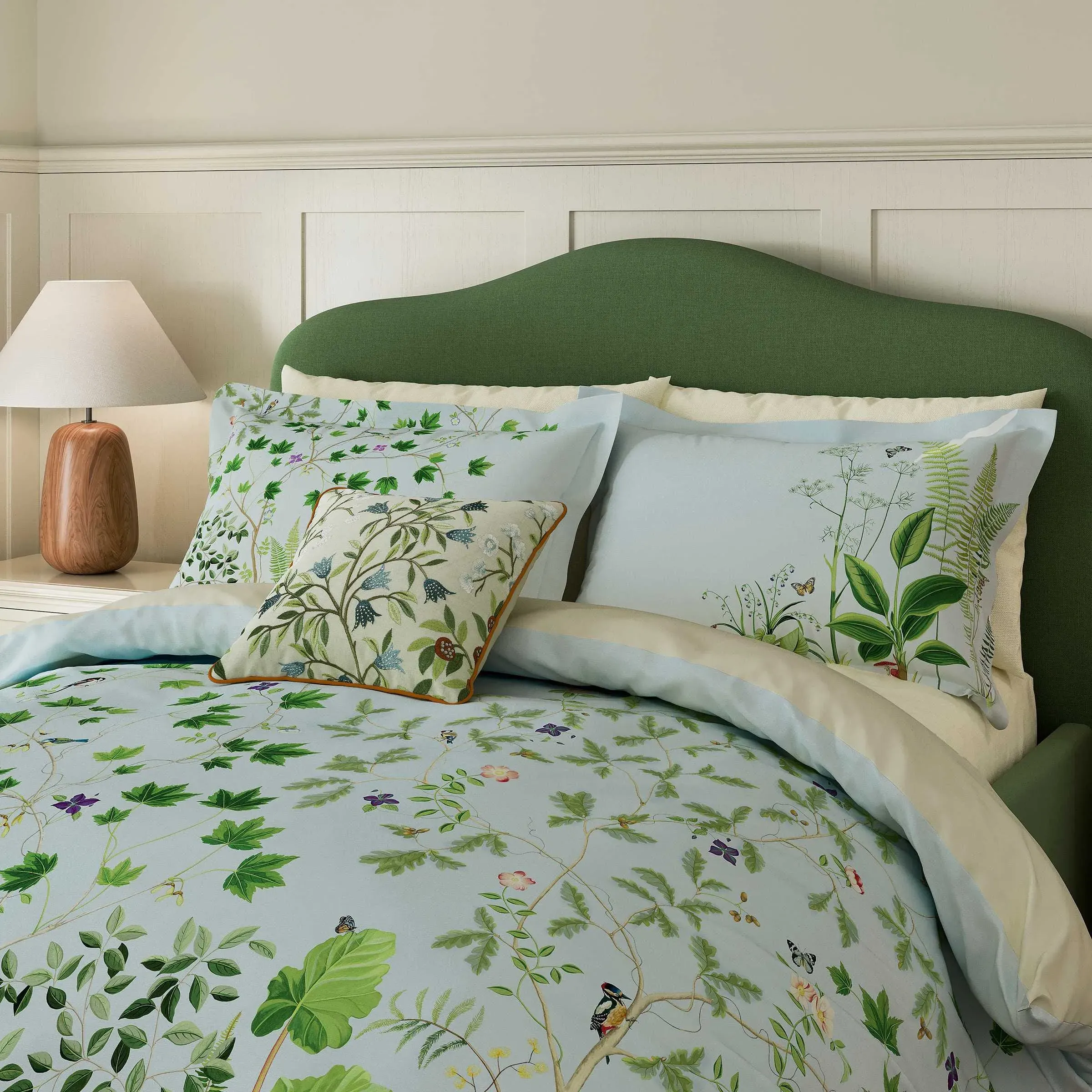 King Size Duvet Cover Set - Sky Blue, Cotton Sateen