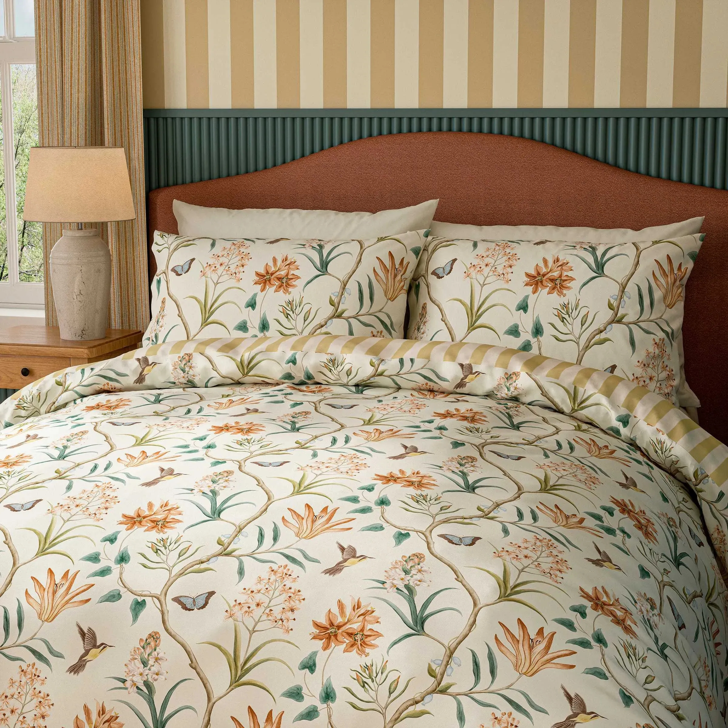 Clementine Double Duvet Cover Set - Ochre, Pure Cotton product