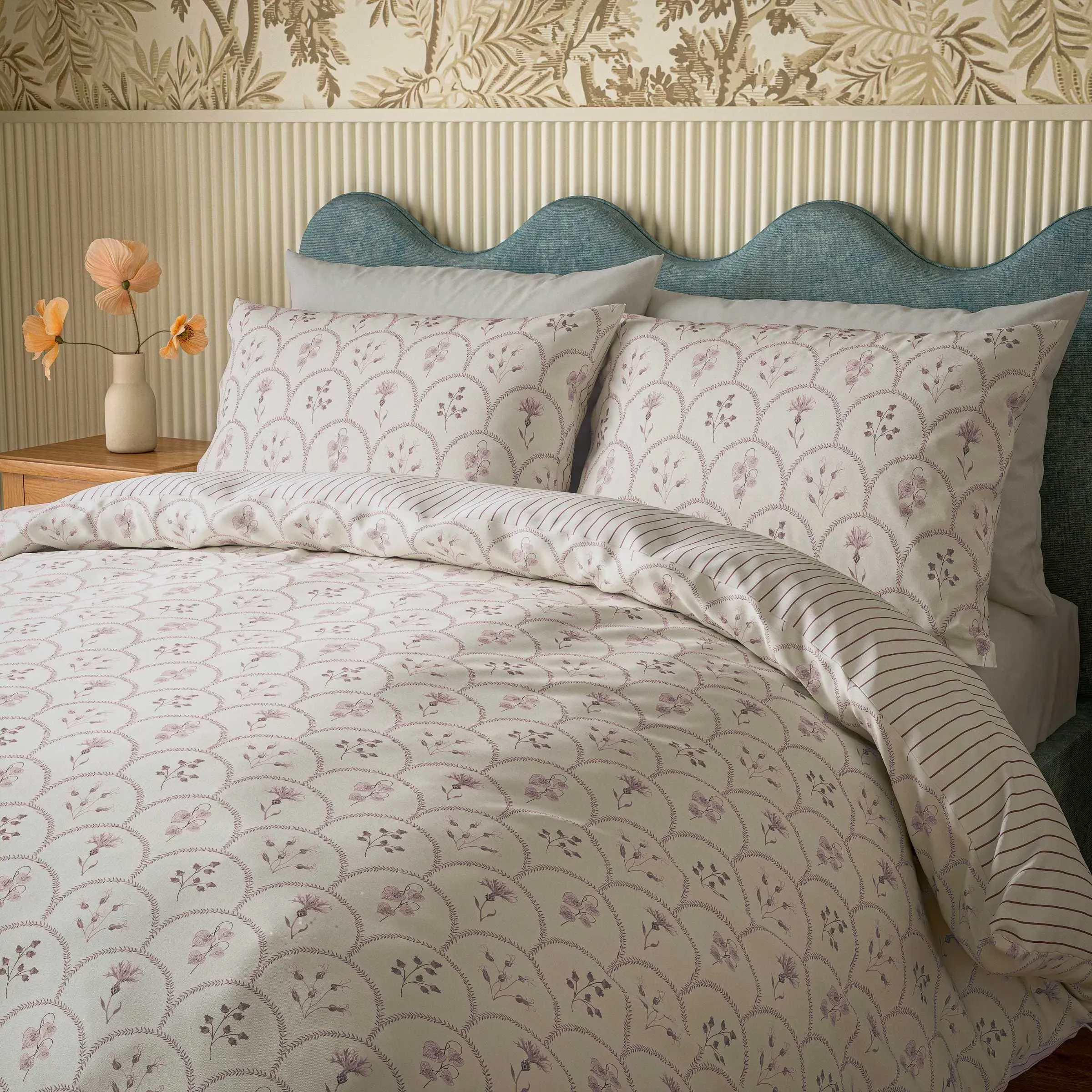 Summer Scallop Single Duvet Cover Set - Lavender, Cotton product