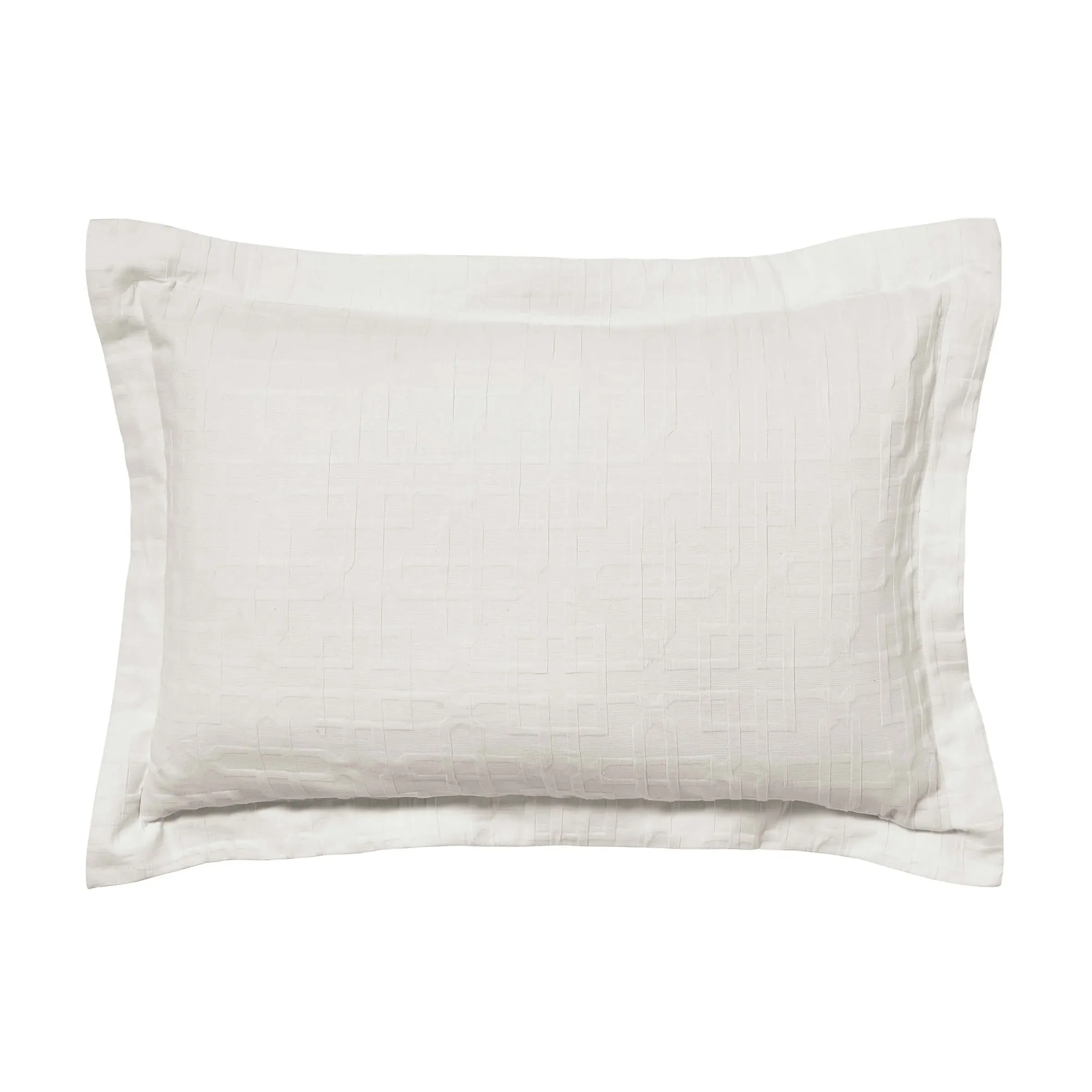 Oxford Pillowcase Trellis Design - White, Cotton image