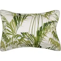Oxford Pillowcase with Palm Print - Green, Cotton