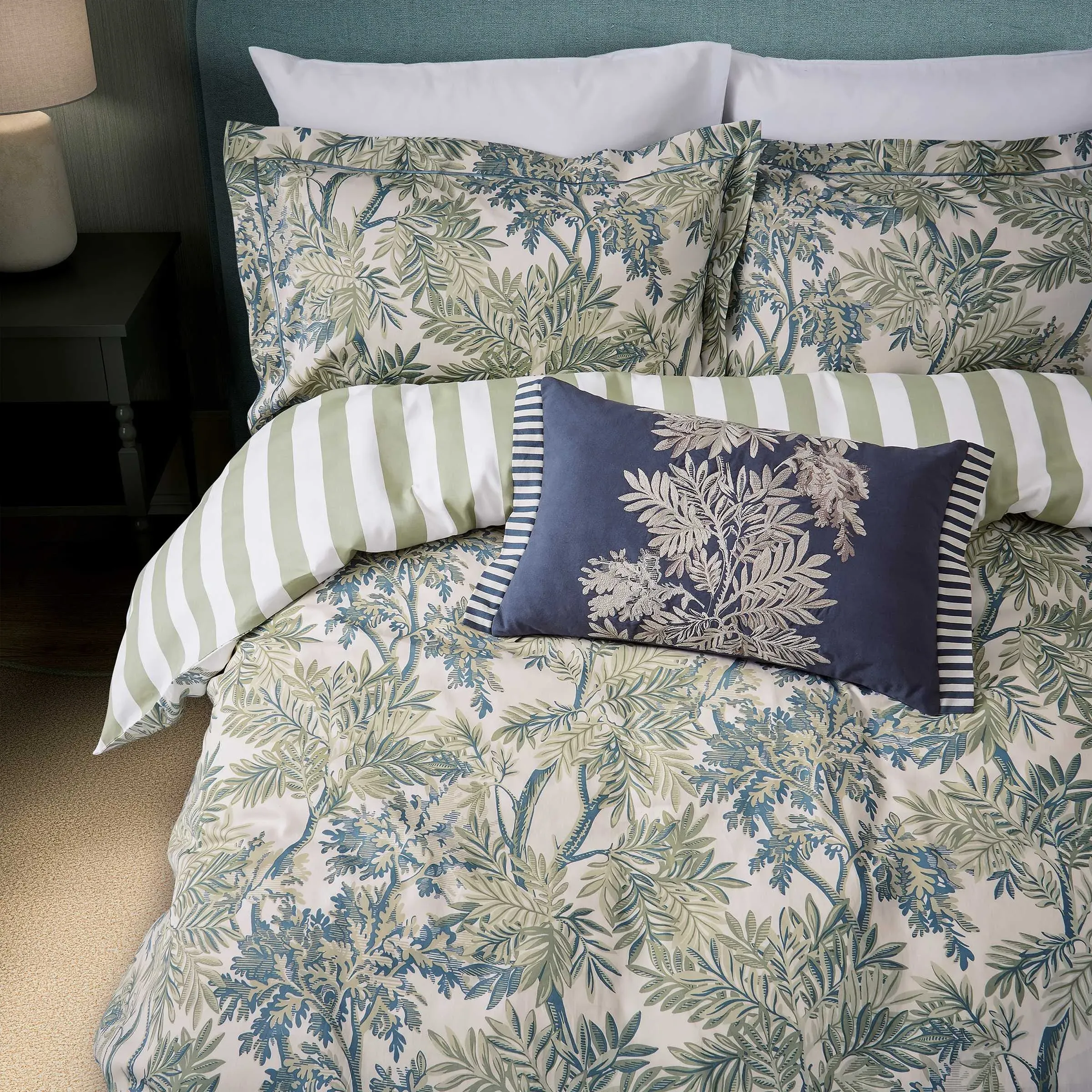 Rectangular Cushion - Blue, Cotton