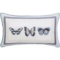 Rectangular Cushion Tropical Print - Duck Egg