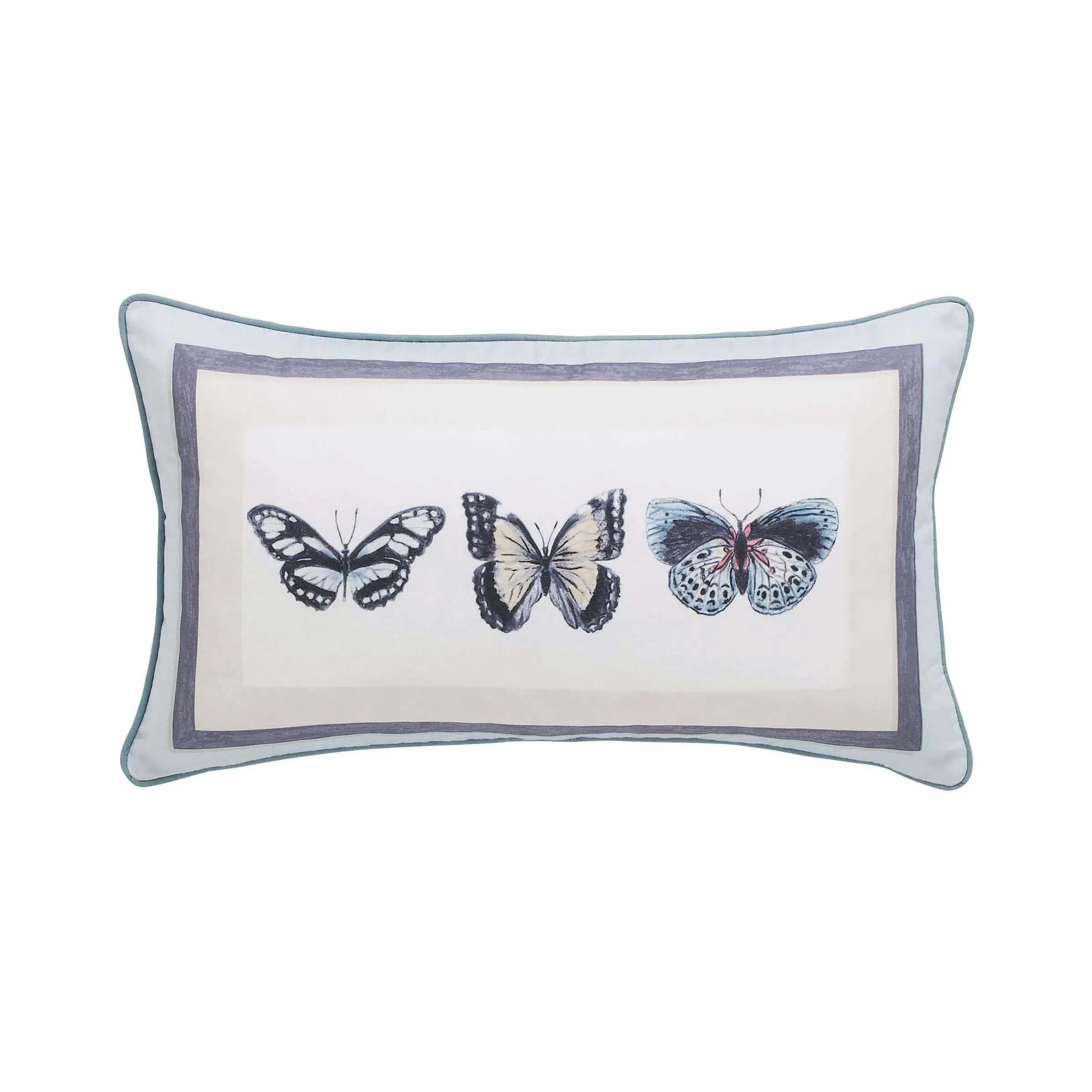 Rectangular Cushion Tropical Print - Duck Egg image