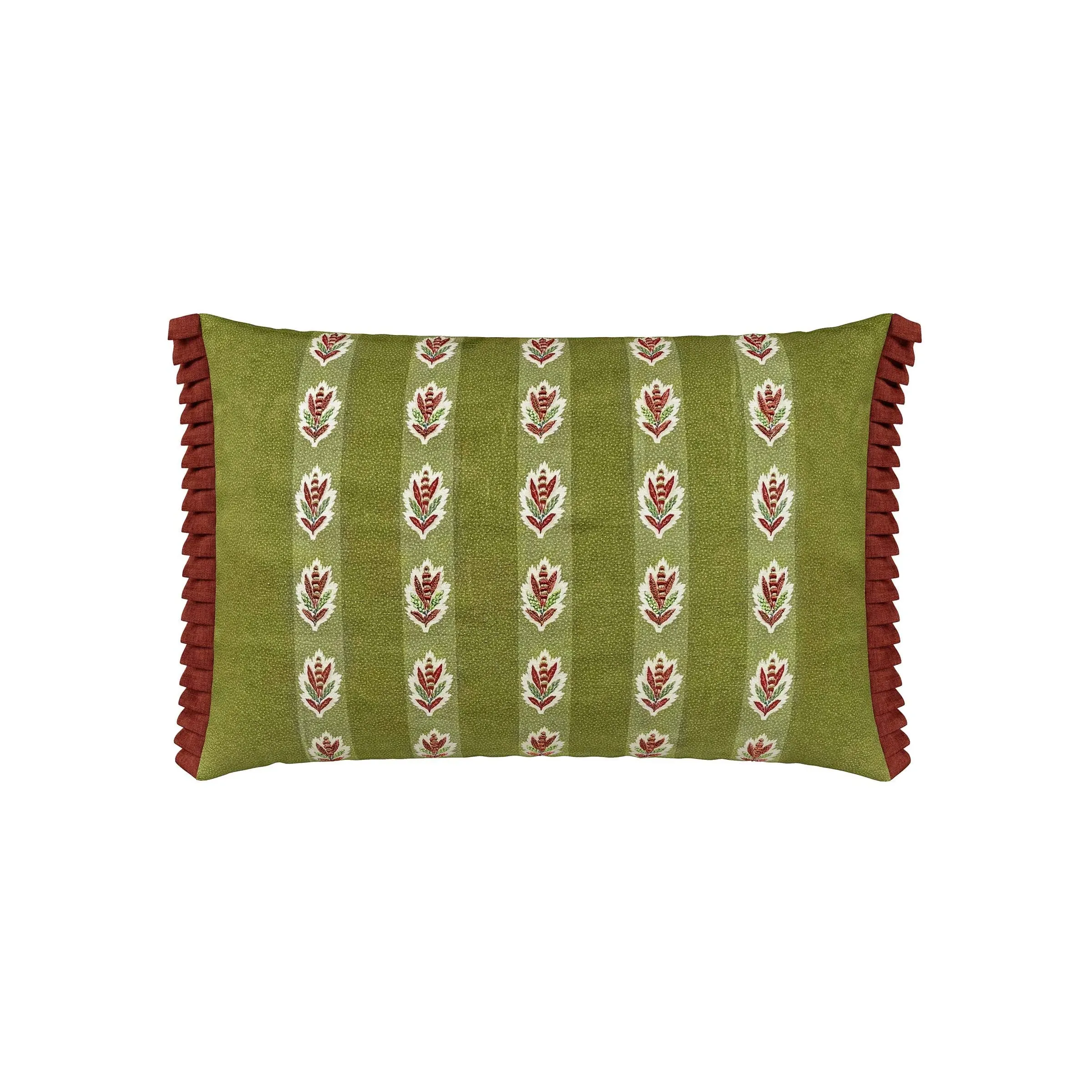 Rectangular Cushion with Embroidery - Green image