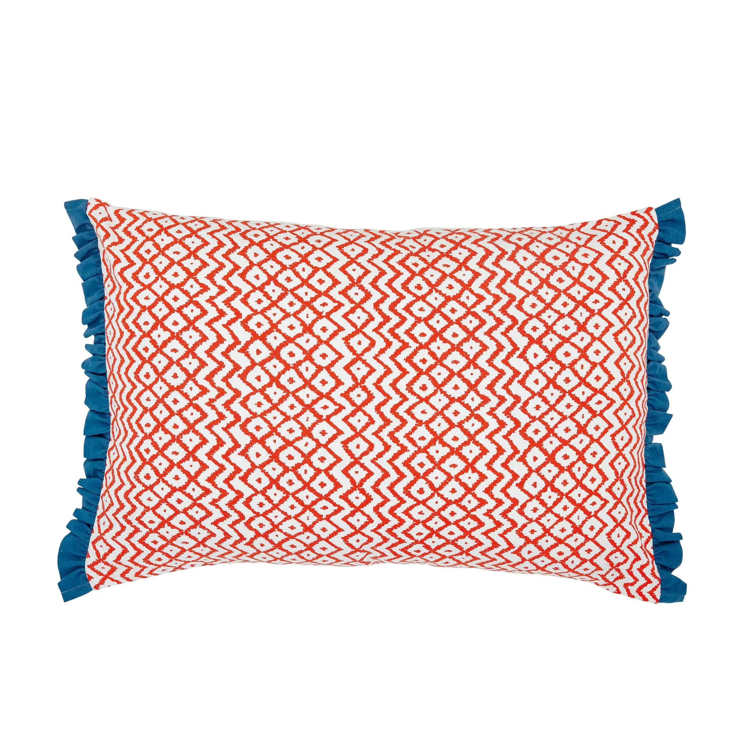 Rectangular Cushion with Peony Print - Apricot image
