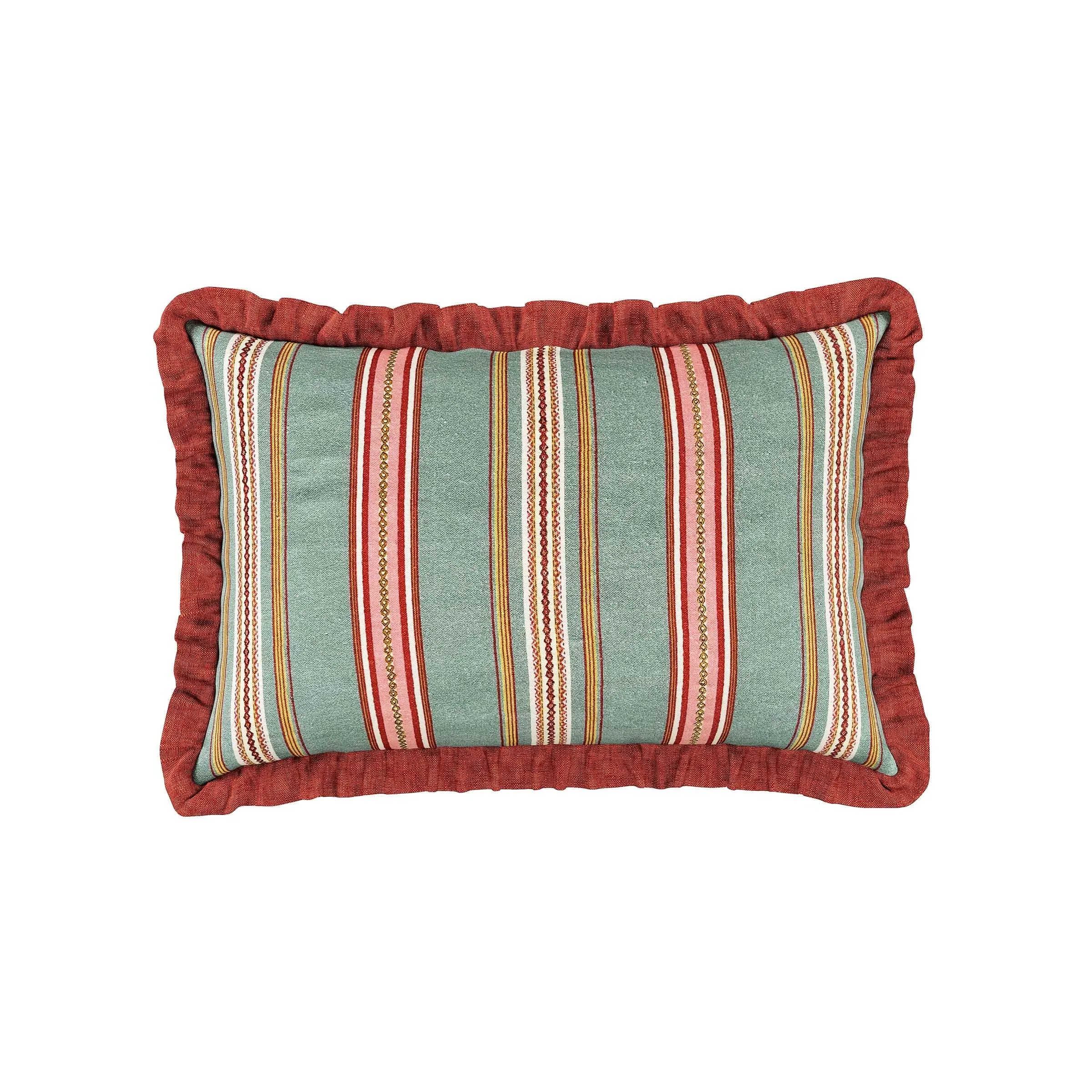 Rectangular Cushion with Ruffled Edge - Blush