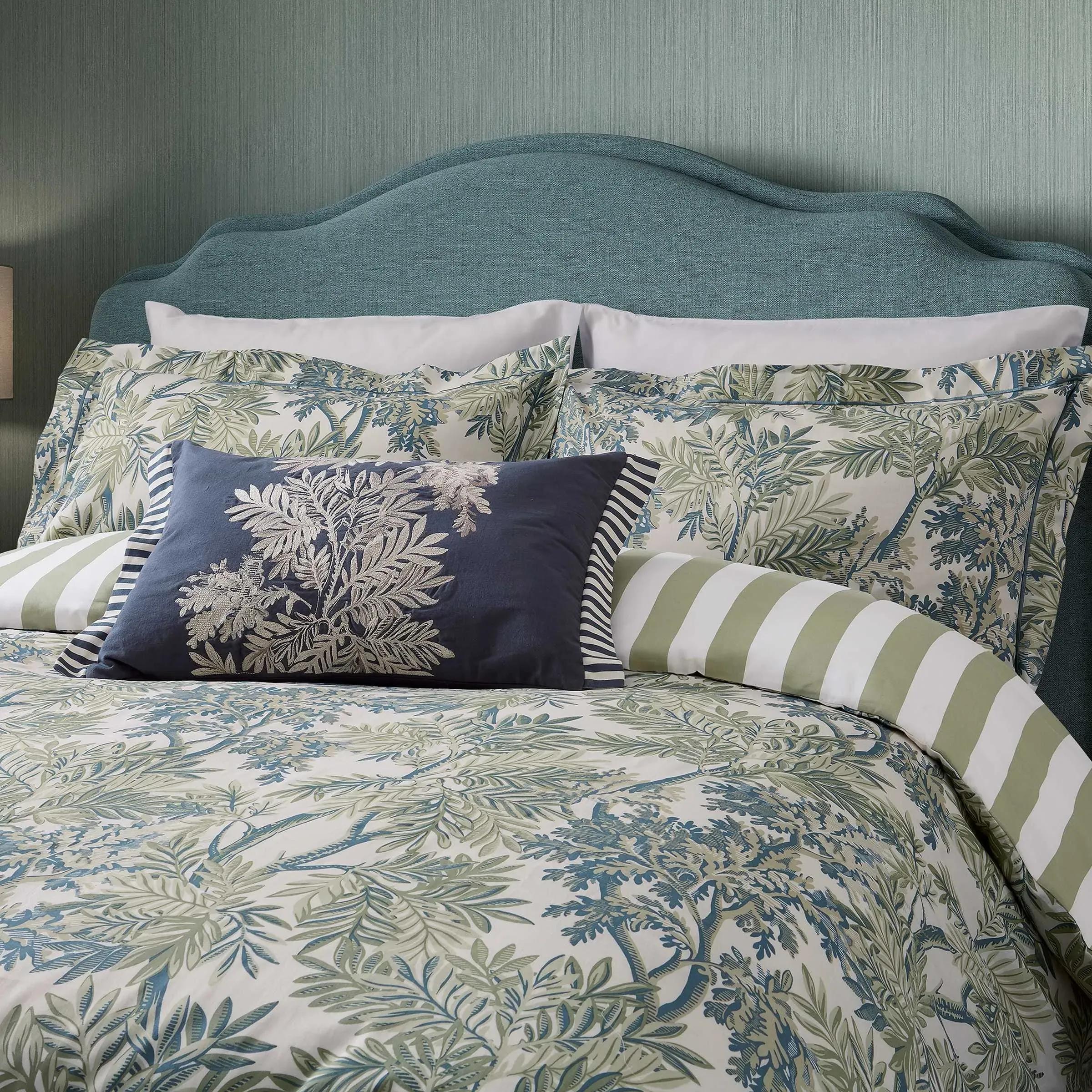 Single Duvet Cover Set - Blue, Cotton Sateen