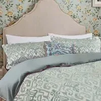 Single Duvet Cover with Piping - Dove, Cotton
