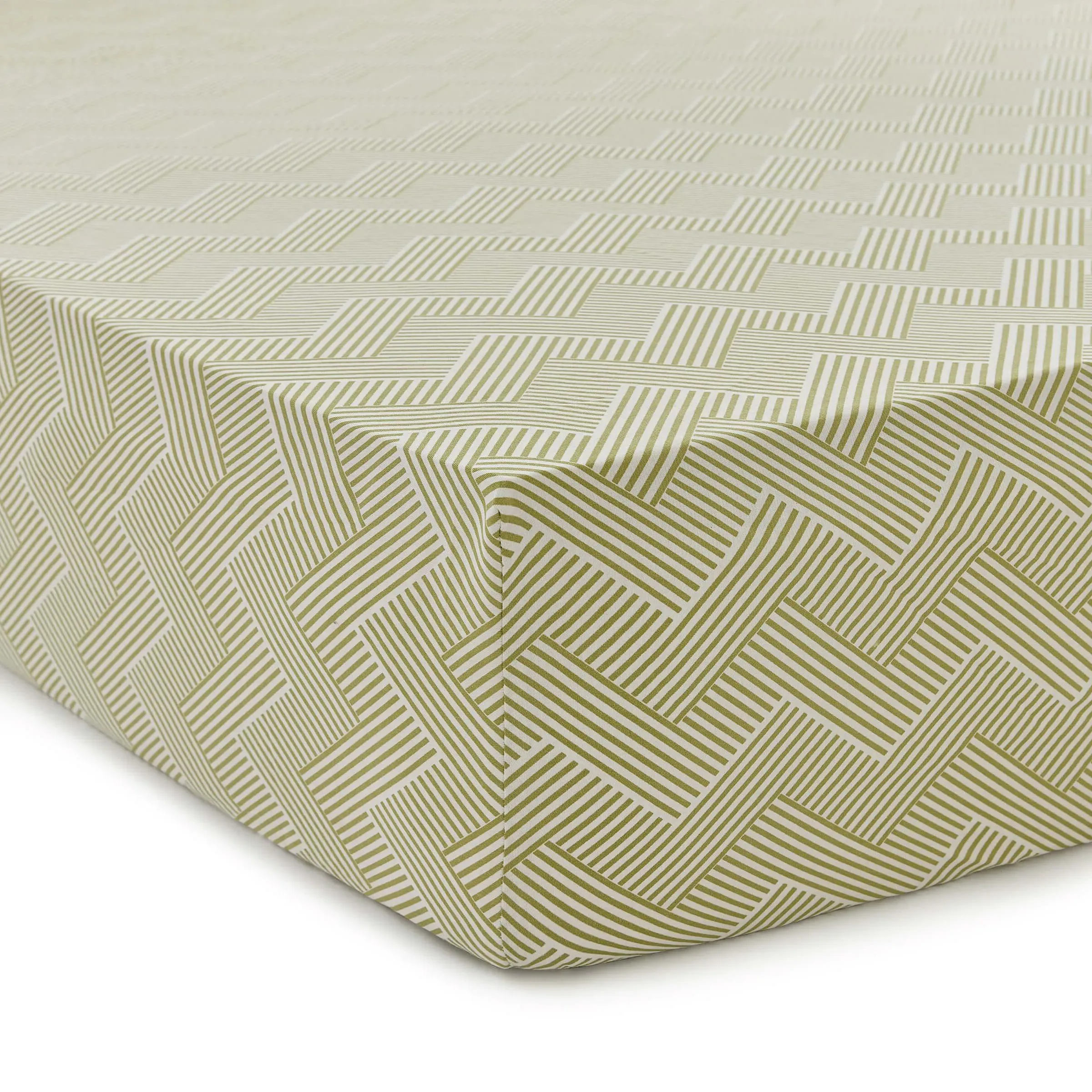 Single Fitted Sheet Botanical Print - Green image