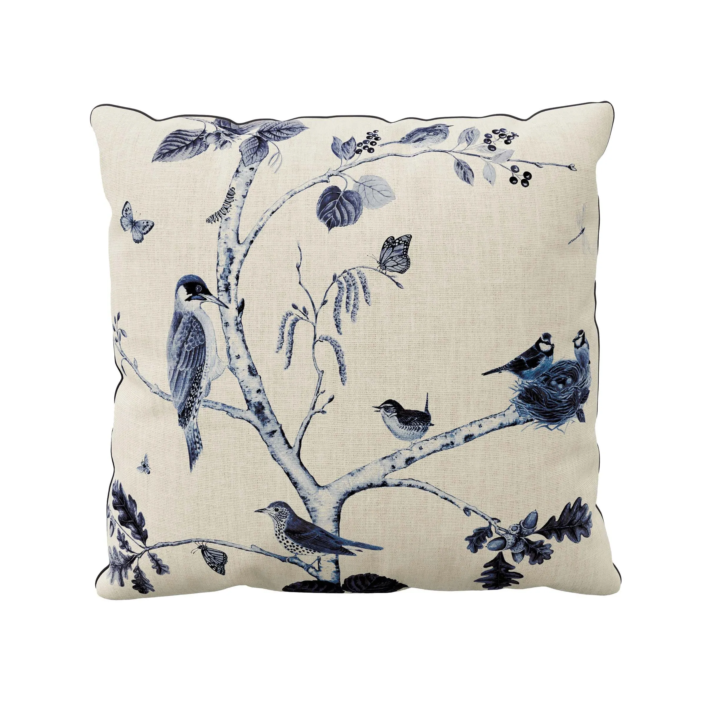 Square Cushion Cover - Blue Grey, Cotton image