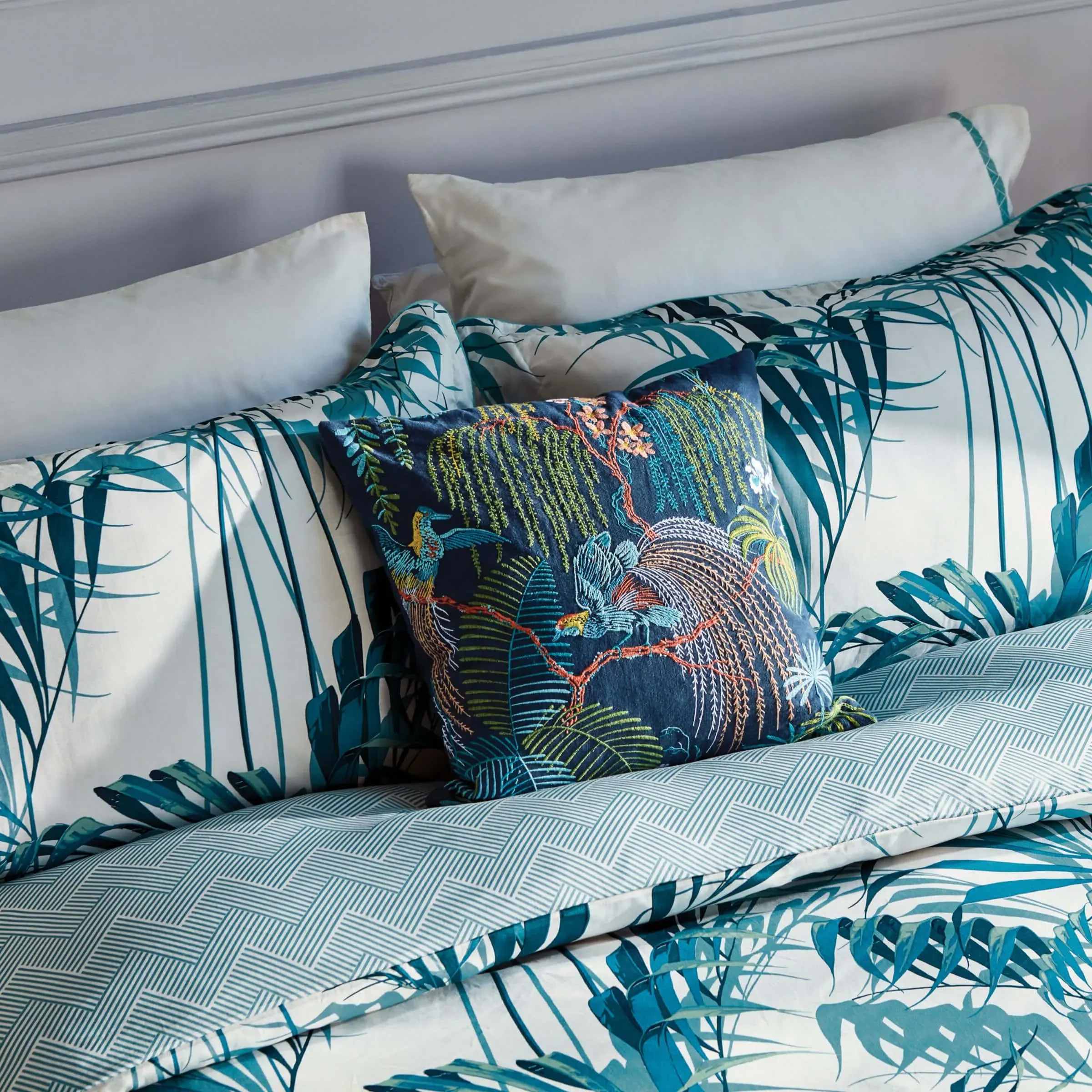 Square Cushion Cover - Eucalyptus, Cotton