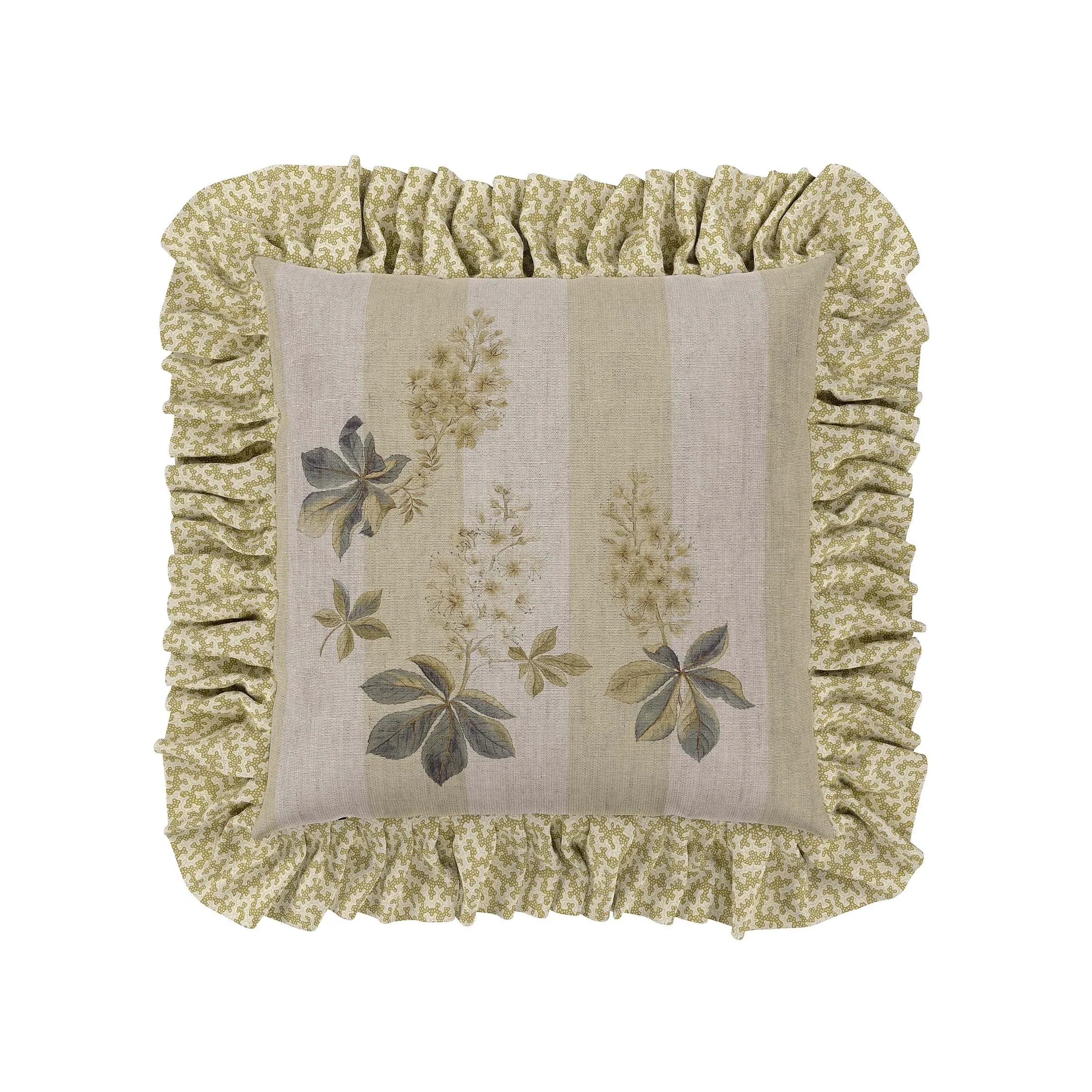 Square Cushion with Oxford Edge - Grey, Cotton