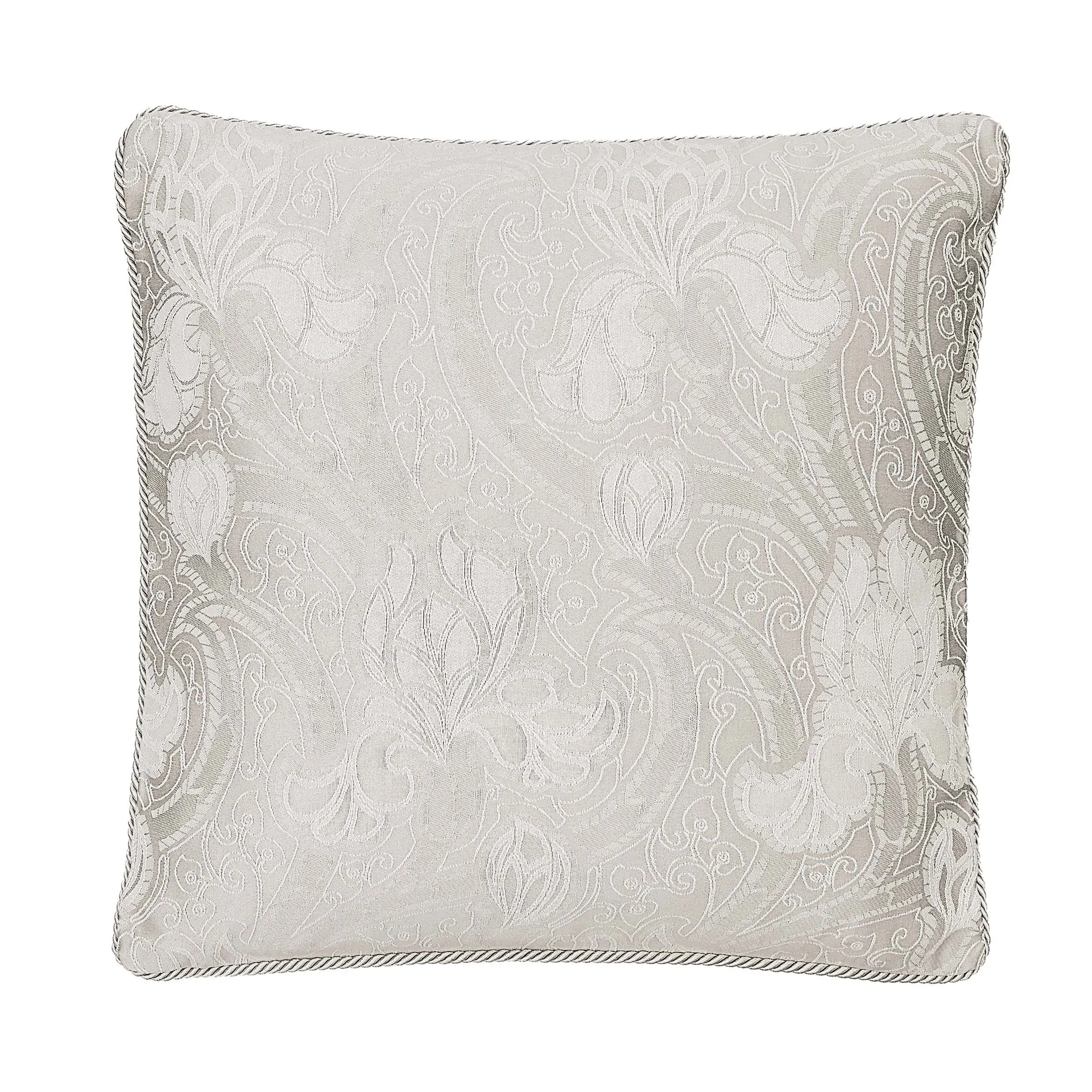Square Cushion with Rope Trim - Cashmere