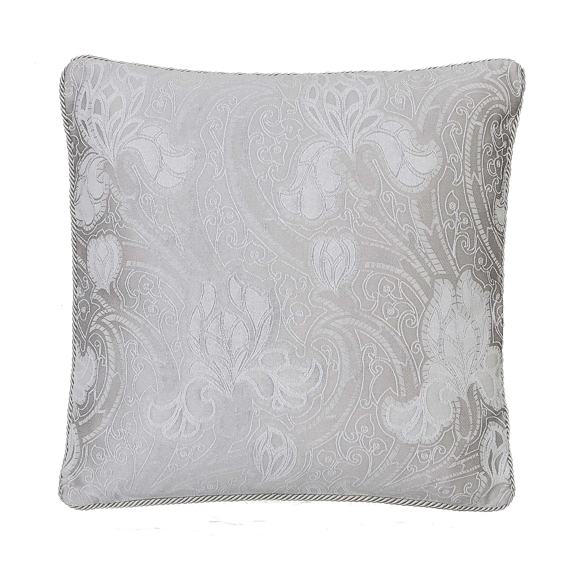 Square Cushion with Rope Trim - Platinum