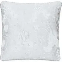 Square Cushion with Rope Trim - White