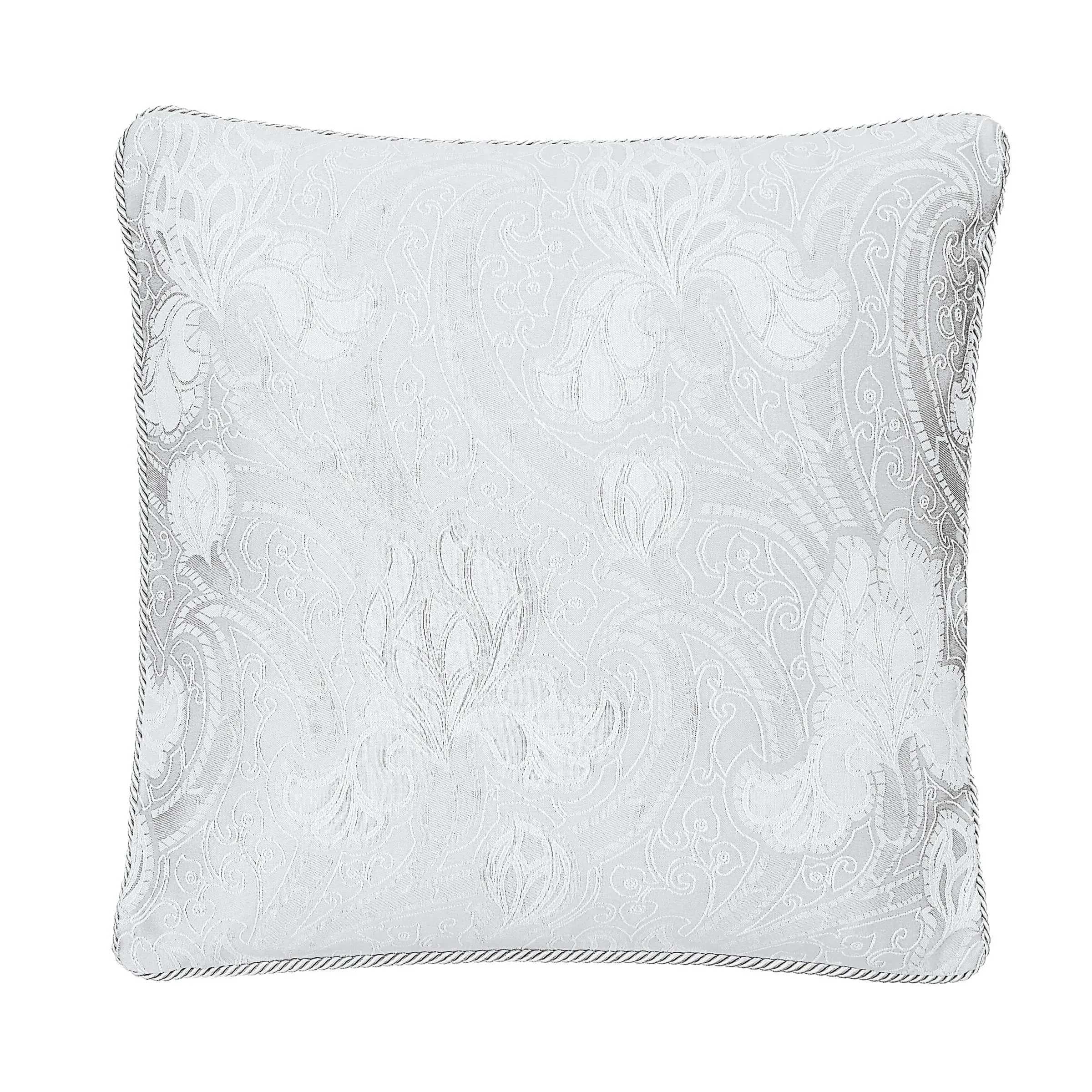 Square Cushion with Rope Trim - White image