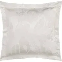 Square Pillowcase with Lotus Design - Ivory