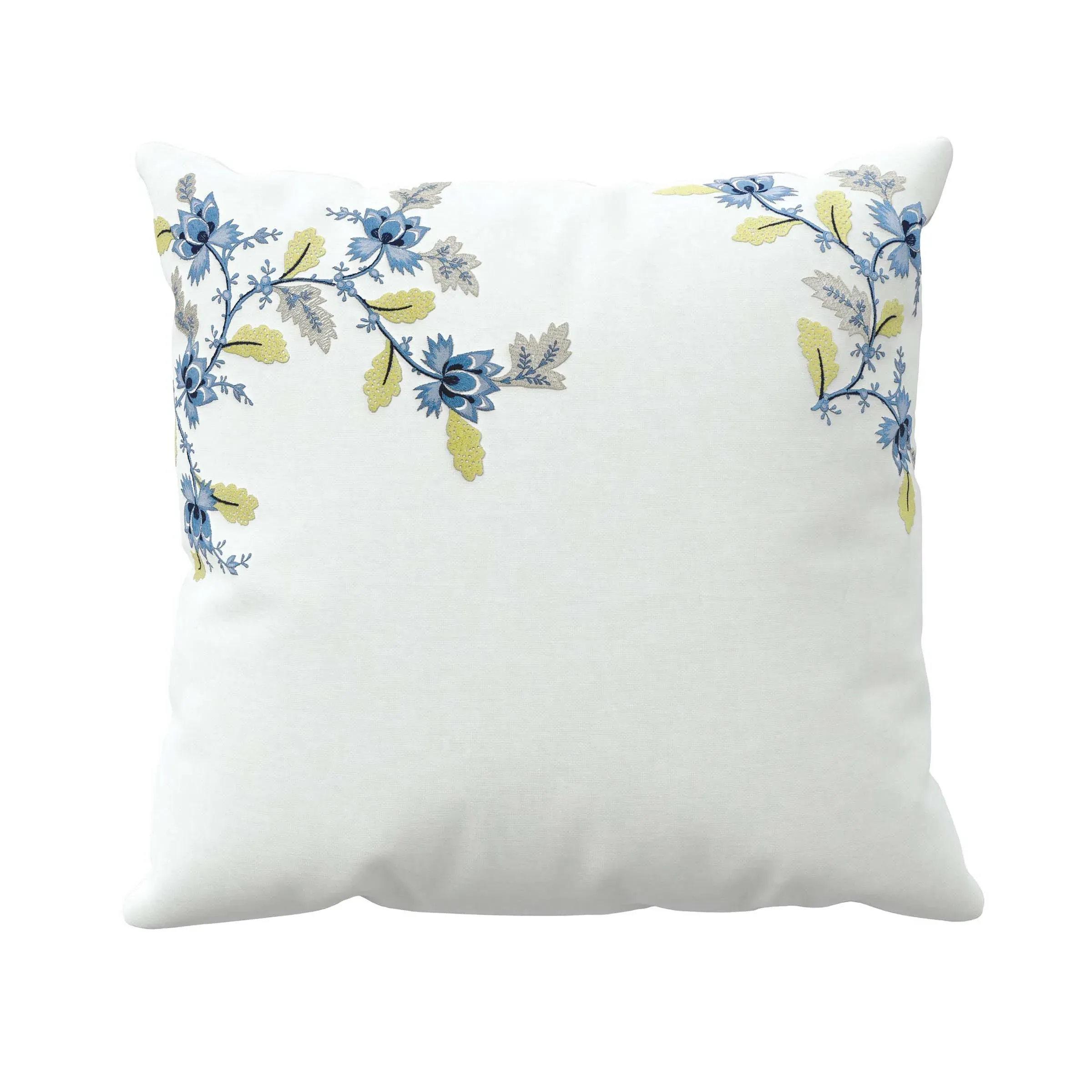 Square Pillowcases with Embroidery - Indigo, Cotton