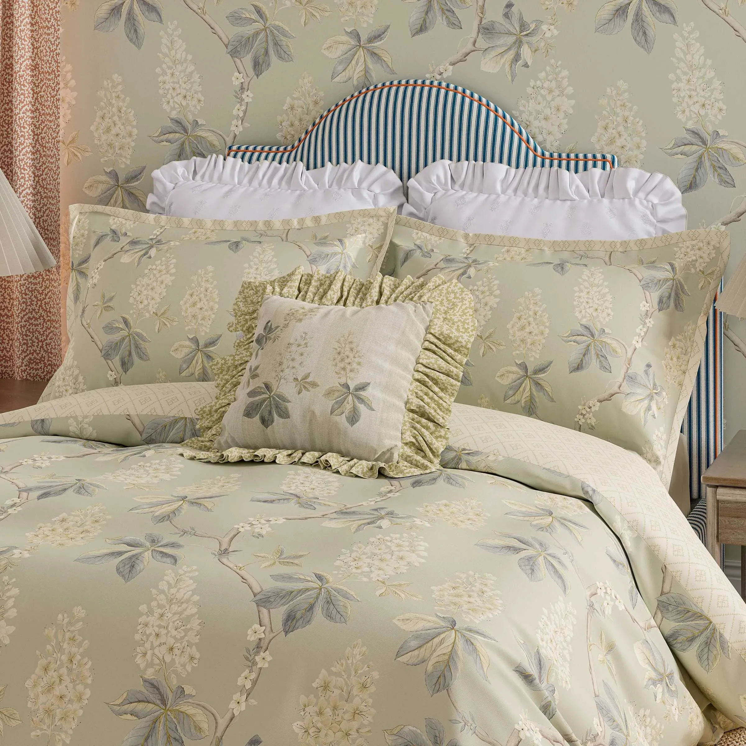 Super King Duvet Cover Set - Grey Blue, Cotton