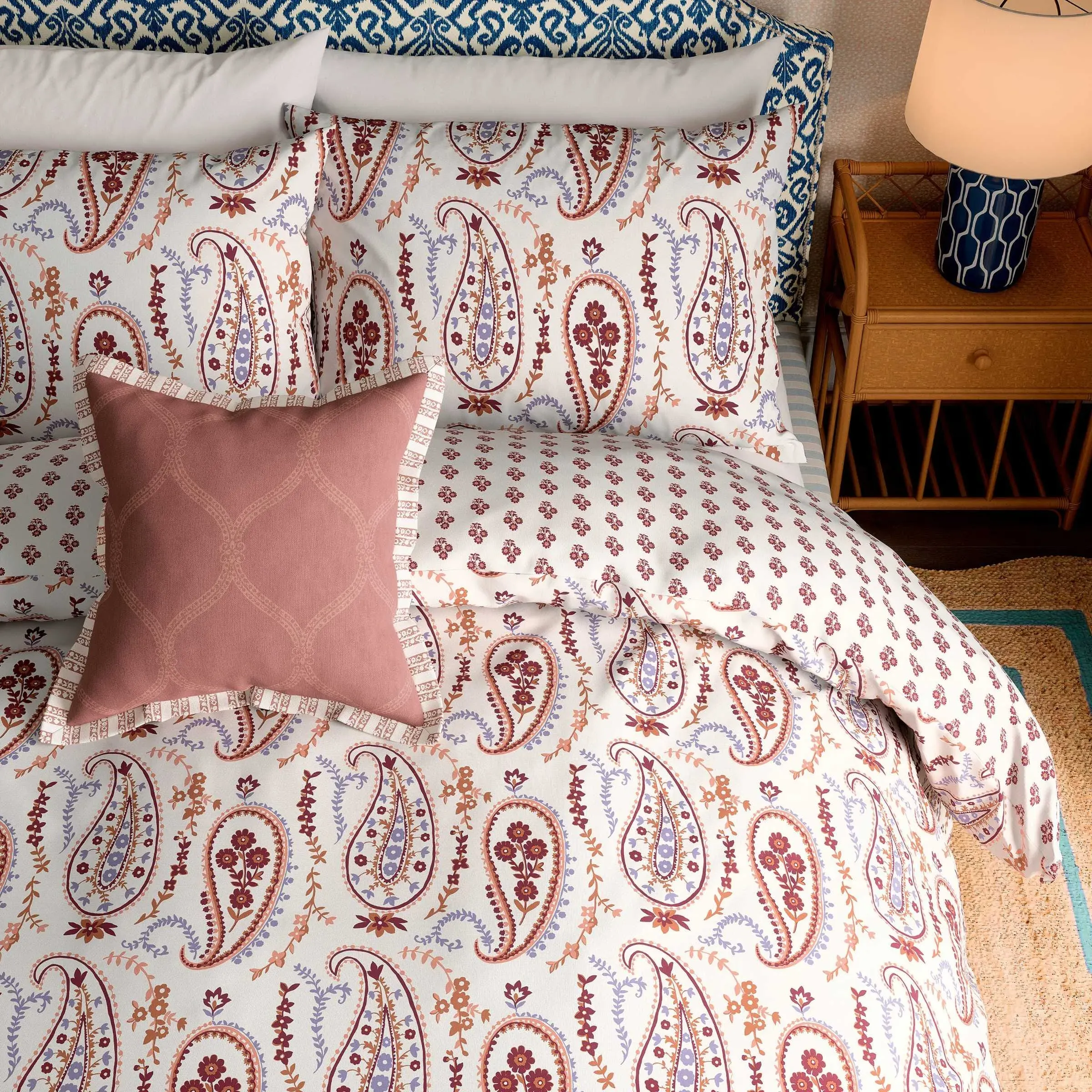 Super King Duvet Cover Set - Pink, Cotton