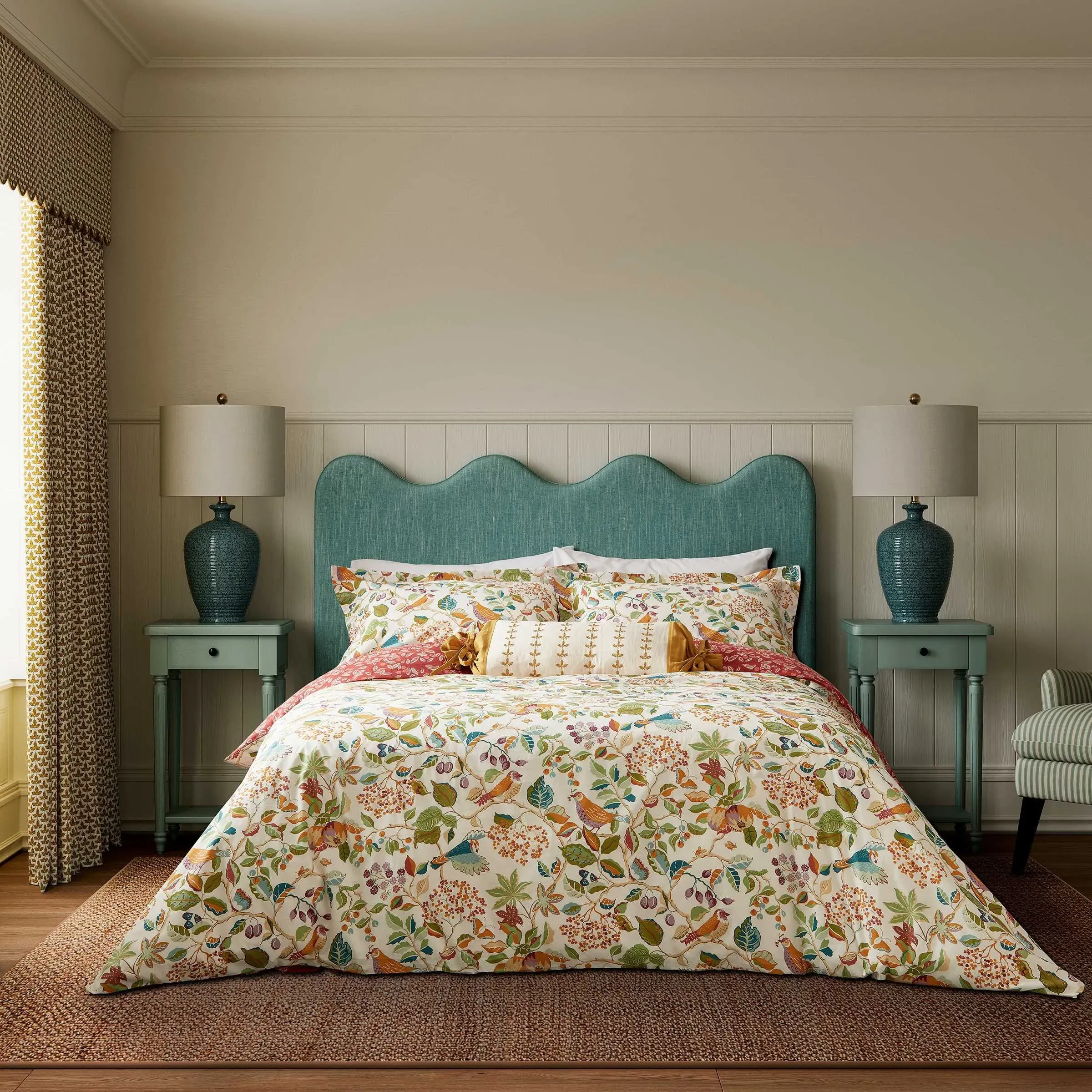 Birds & Berries Single Duvet Cover Set - Rowan Berry alternate view