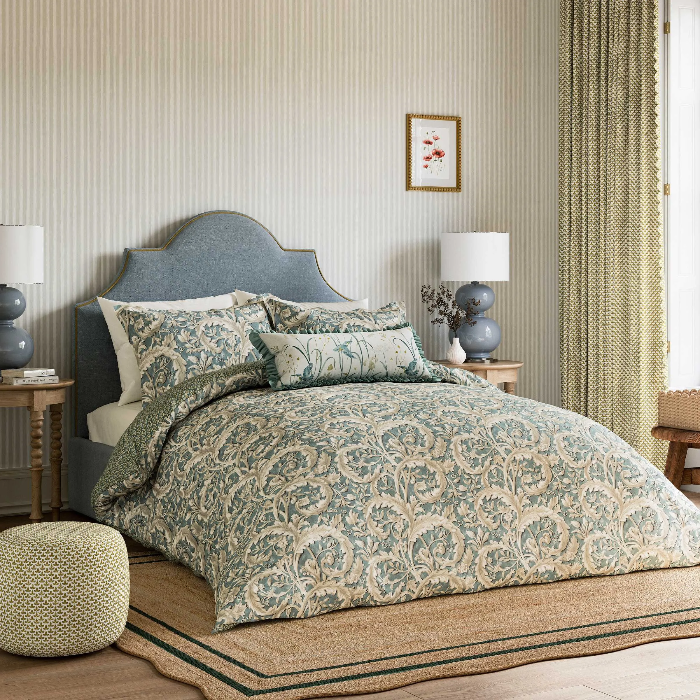 Double Duvet Cover Set - Teal, Cotton