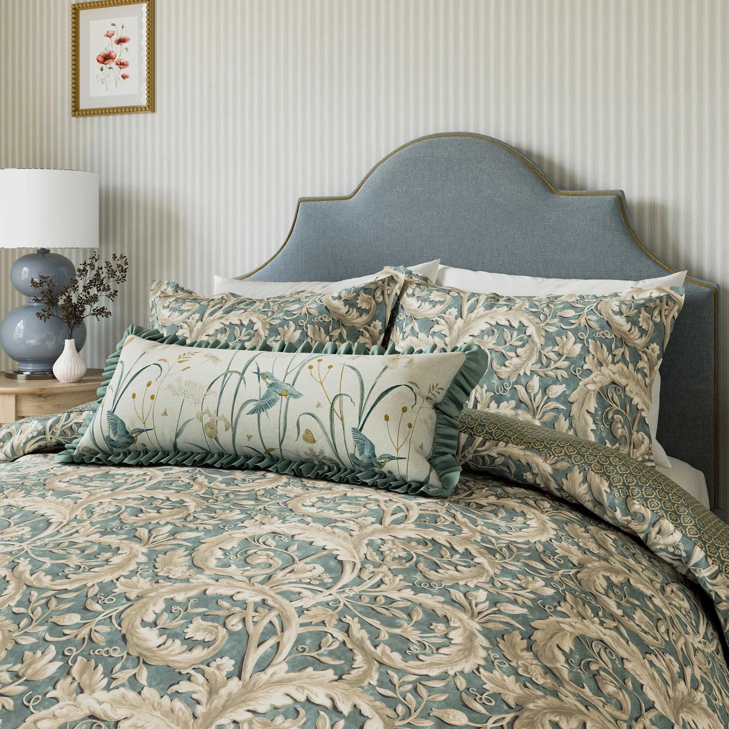 Double Duvet Cover Set - Teal, Cotton