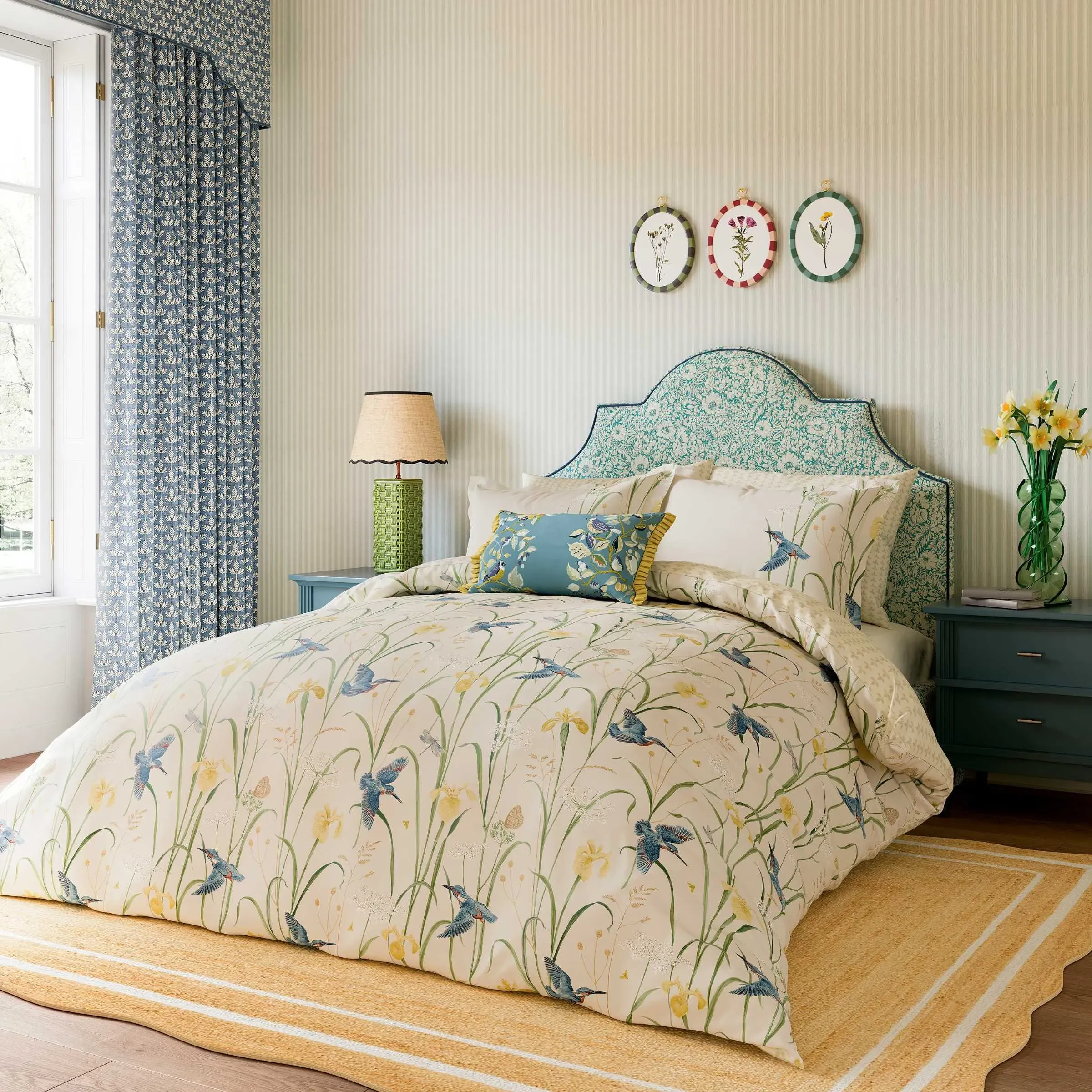 King Size Duvet Cover Set - Azure, Cotton