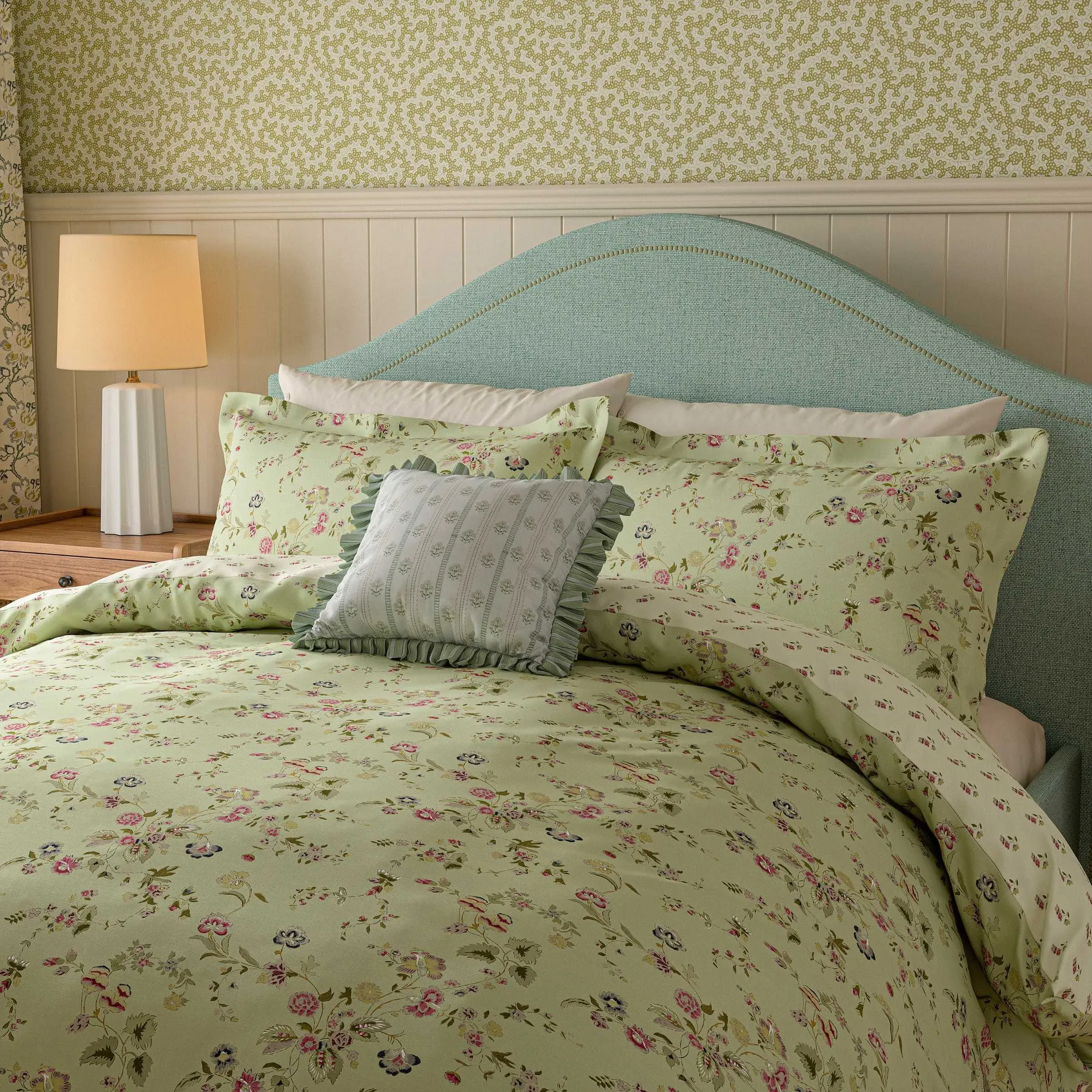 Nectar Fields Single Duvet Cover Set - Sage & Blossom, Cotton product