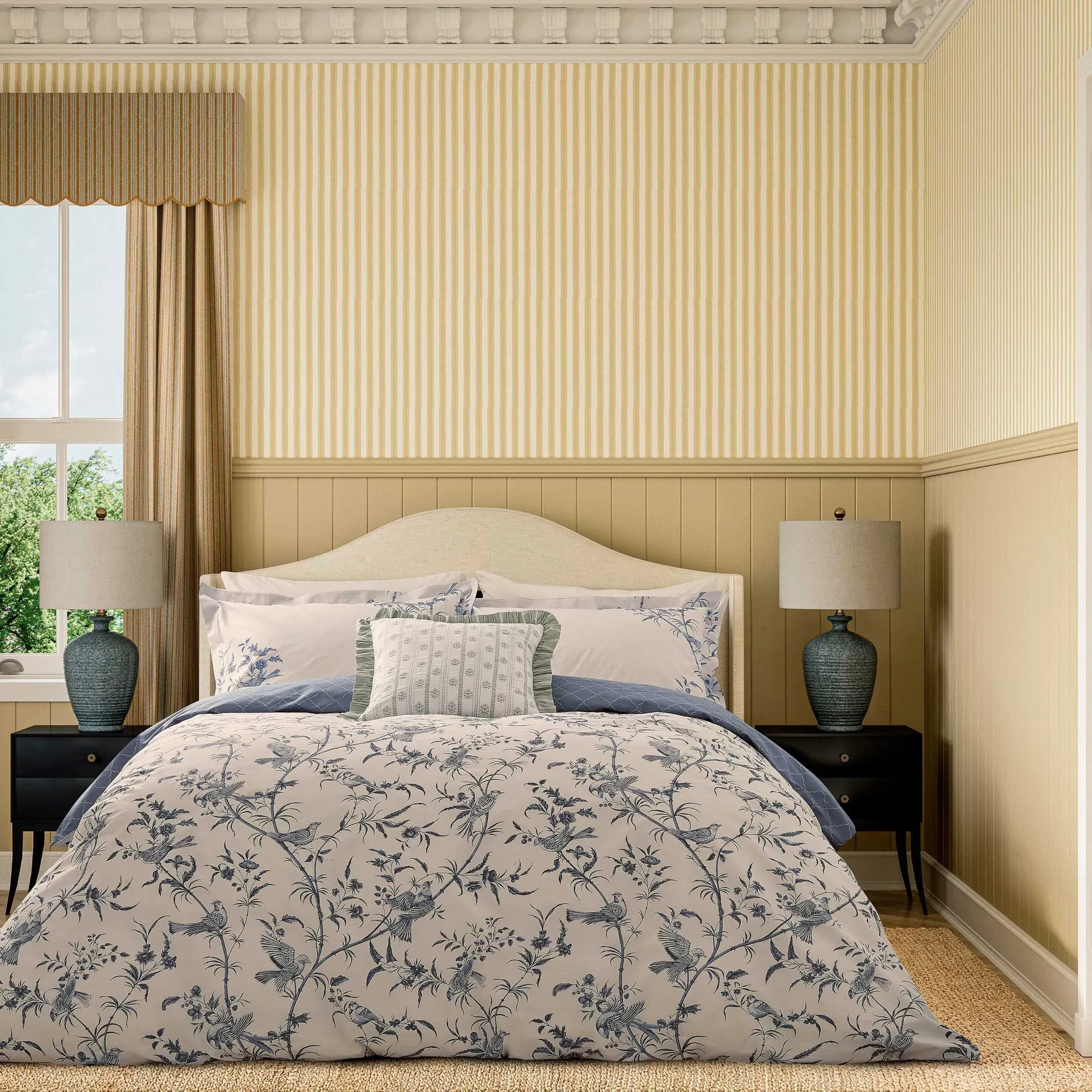 Paradise Woods Toile Single Duvet Cover Set - Woad, Cotton alternate view