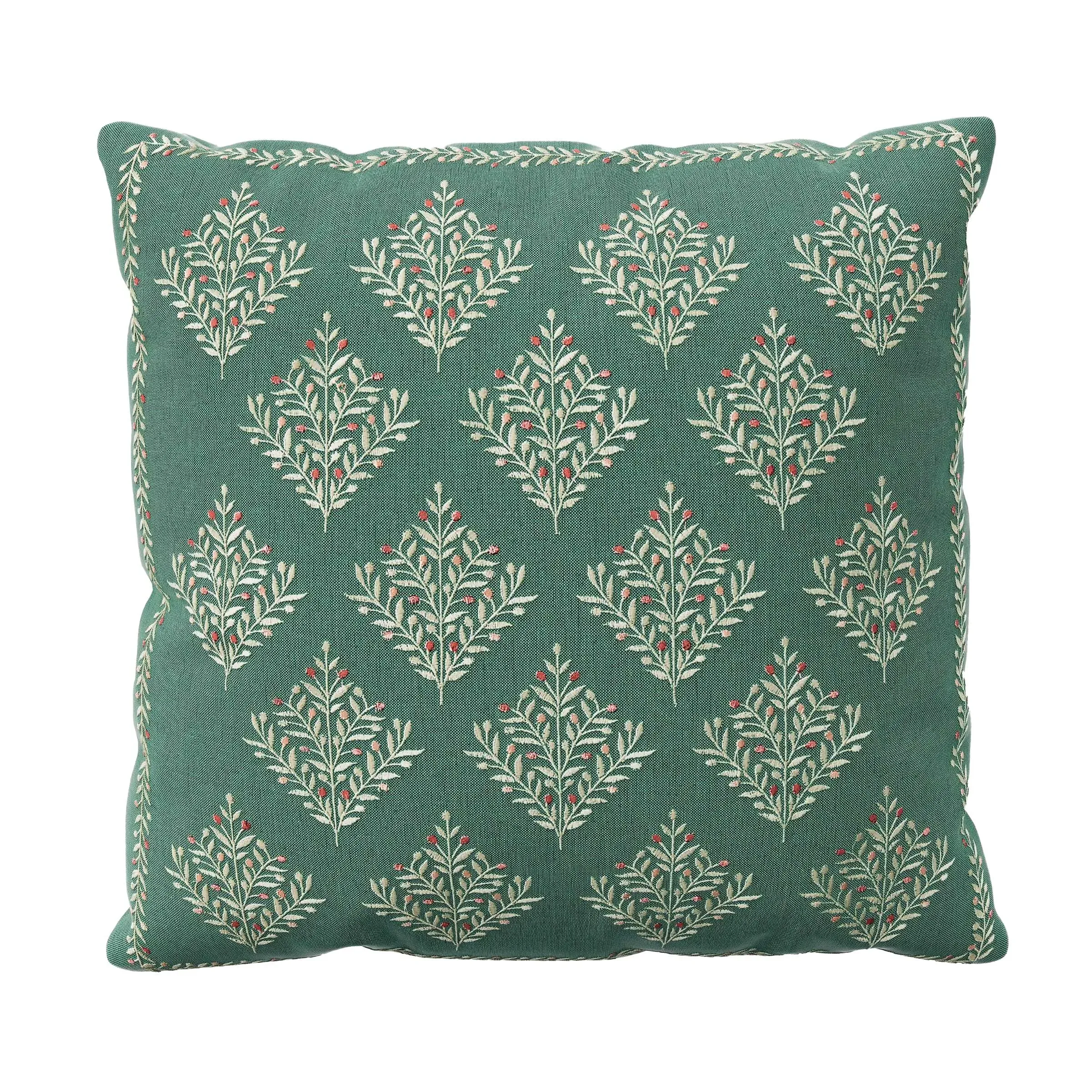 Square Cushion with Embroidered Border - Fuschia image