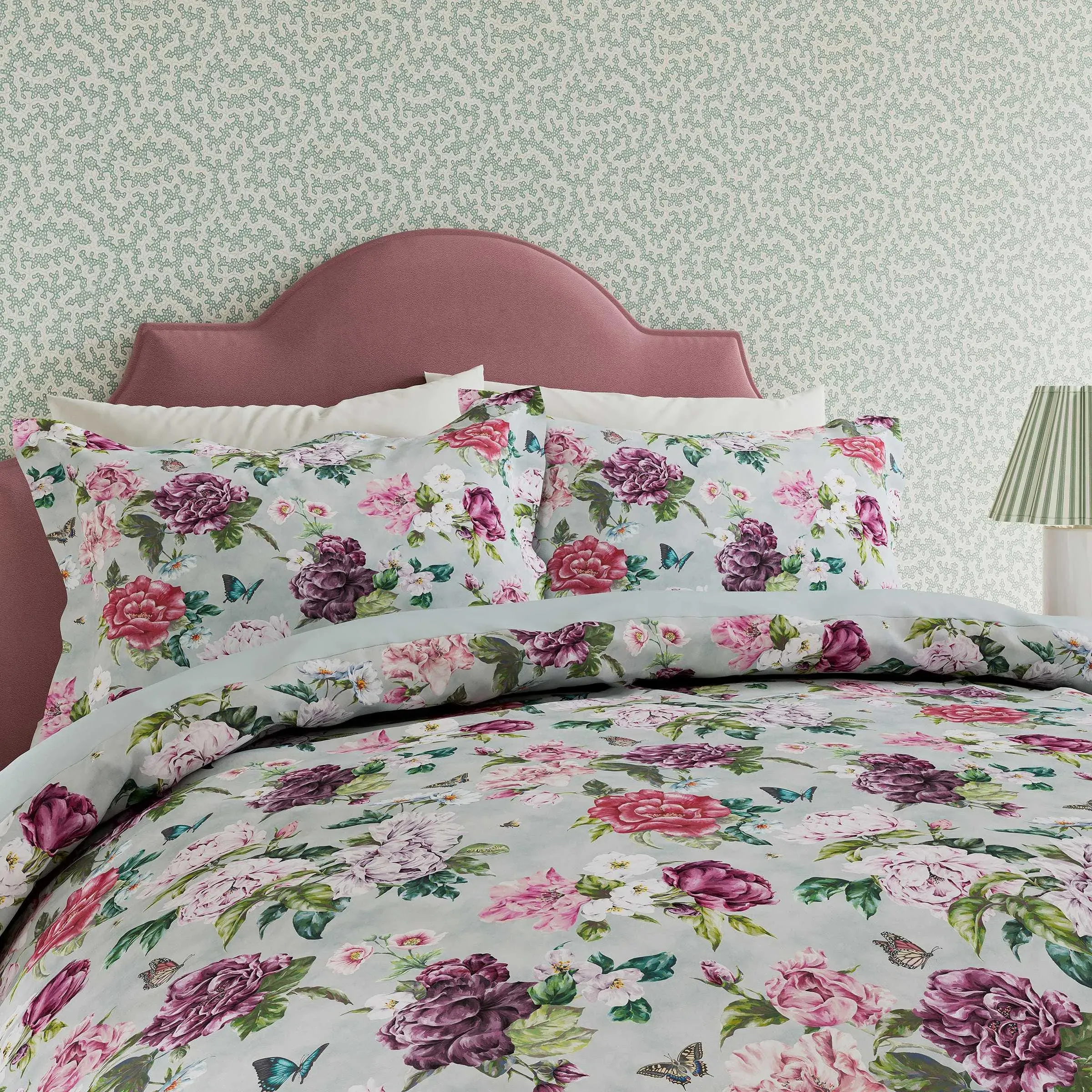 Summer Peony Single Duvet Cover Set - Vineyard Rose, Cotton Percale product