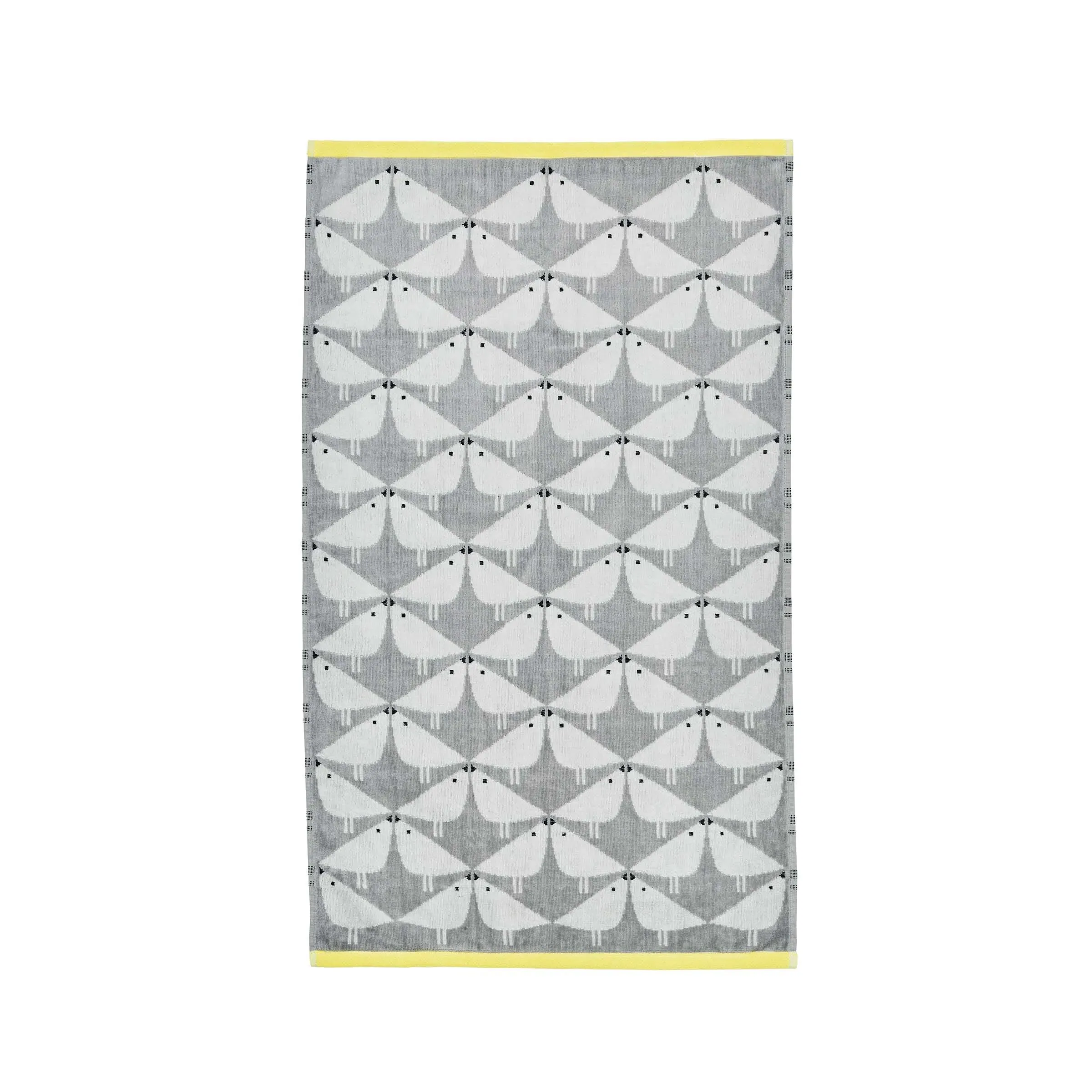 Bath Towel with Bird Design - Pebble, Cotton