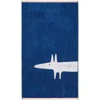 Bath Towel with Fox Design - Denim, Cotton