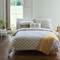 Double Duvet Cover Snowdrop Print - Grey, Cotton