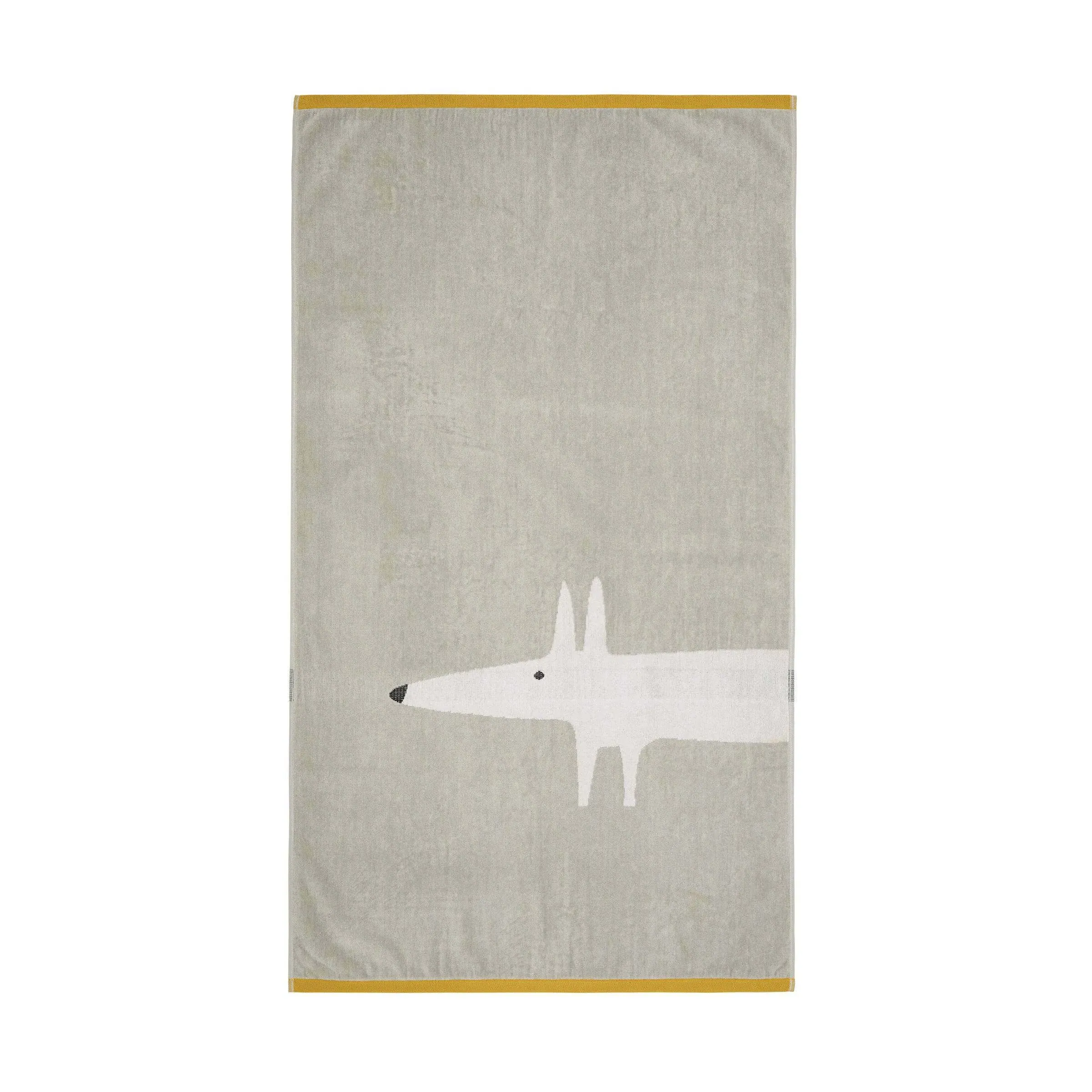 Guest Towel with Fox Motif - Pebble, Cotton