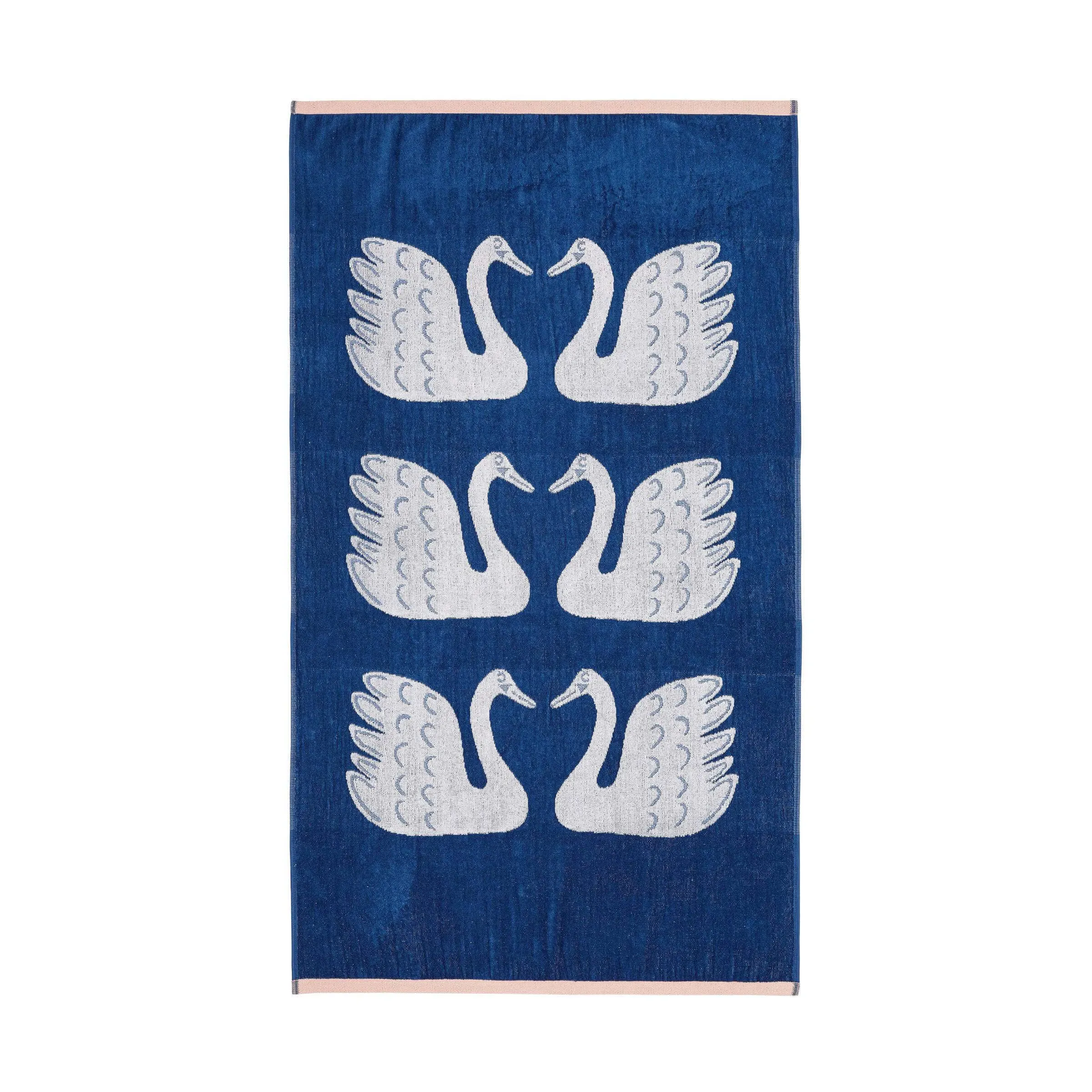 Guest Towel with Swan Pattern - Denim, Cotton image