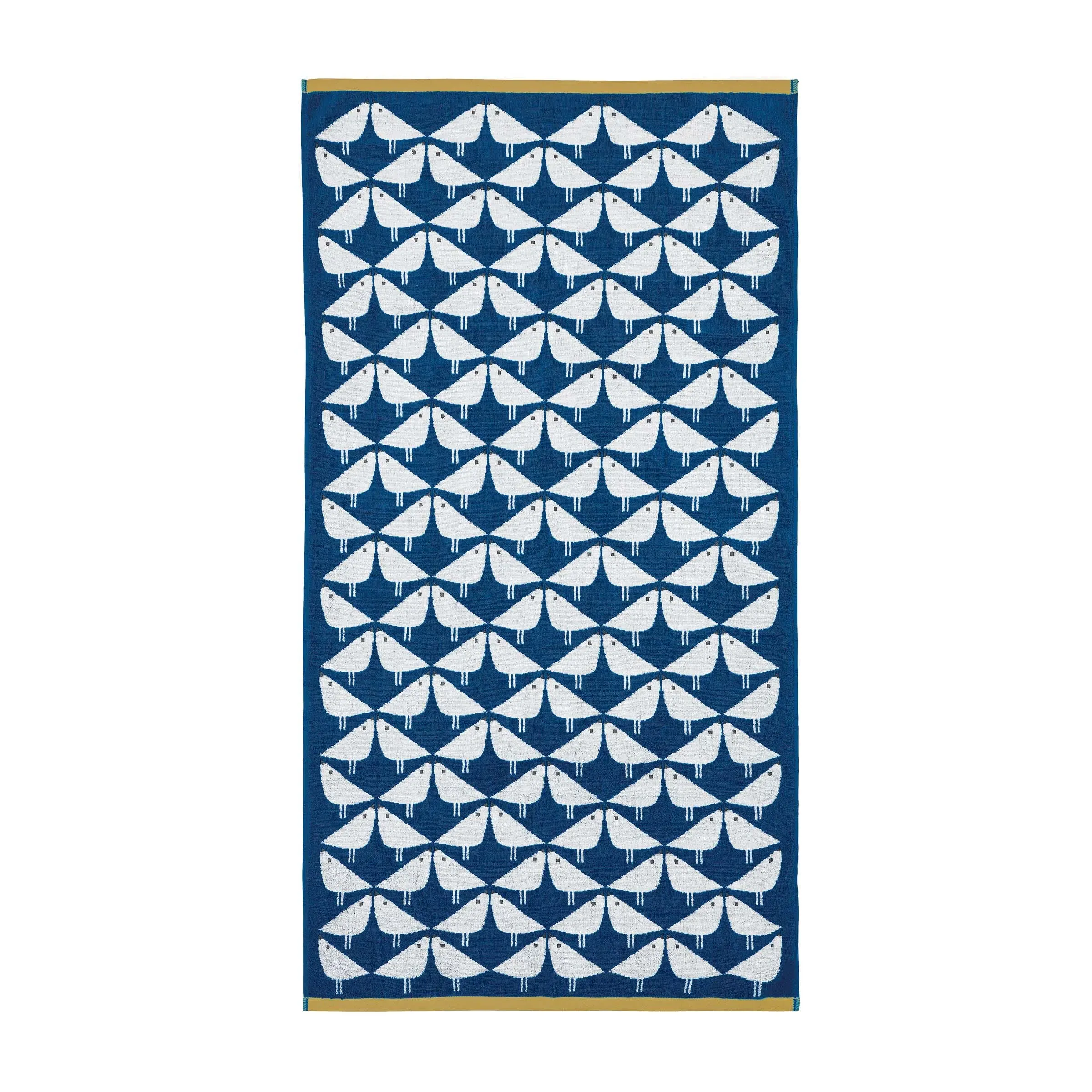 Hand Towel with Bird Pattern - Indigo, Cotton image
